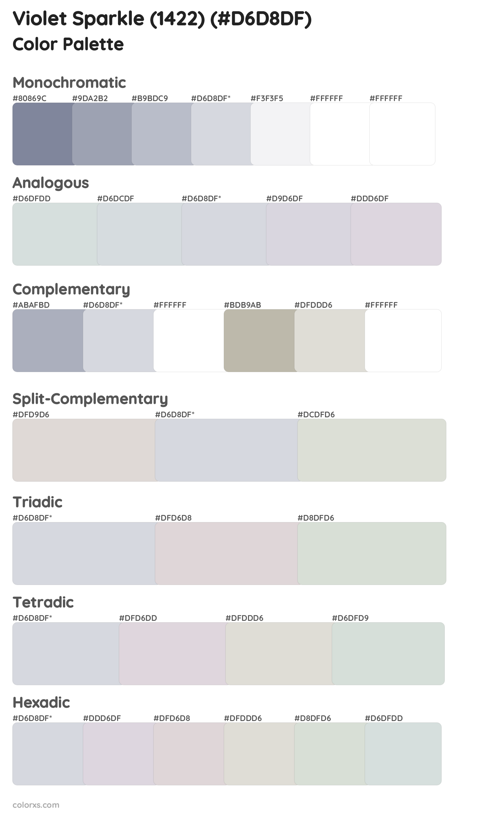 Violet Sparkle (1422) Color Scheme Palettes