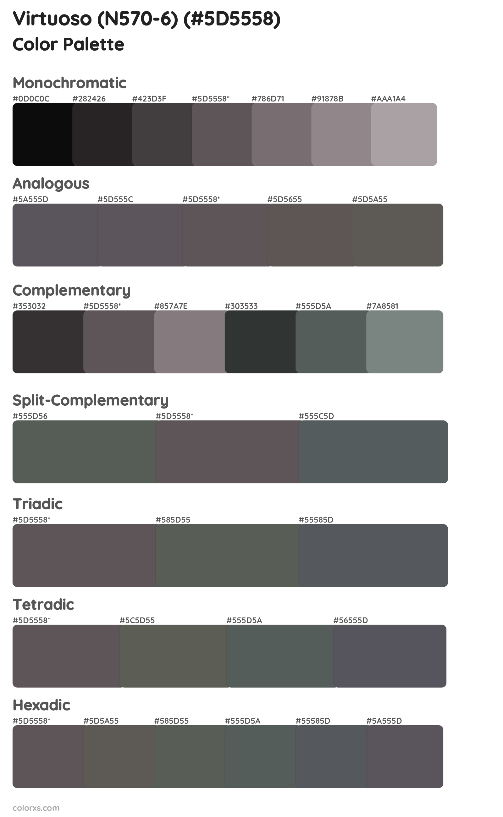 Virtuoso (N570-6) Color Scheme Palettes