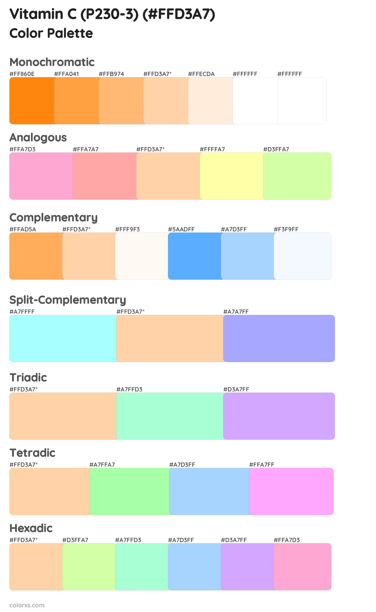 Vitamin C (P230-3) Color Scheme Palettes