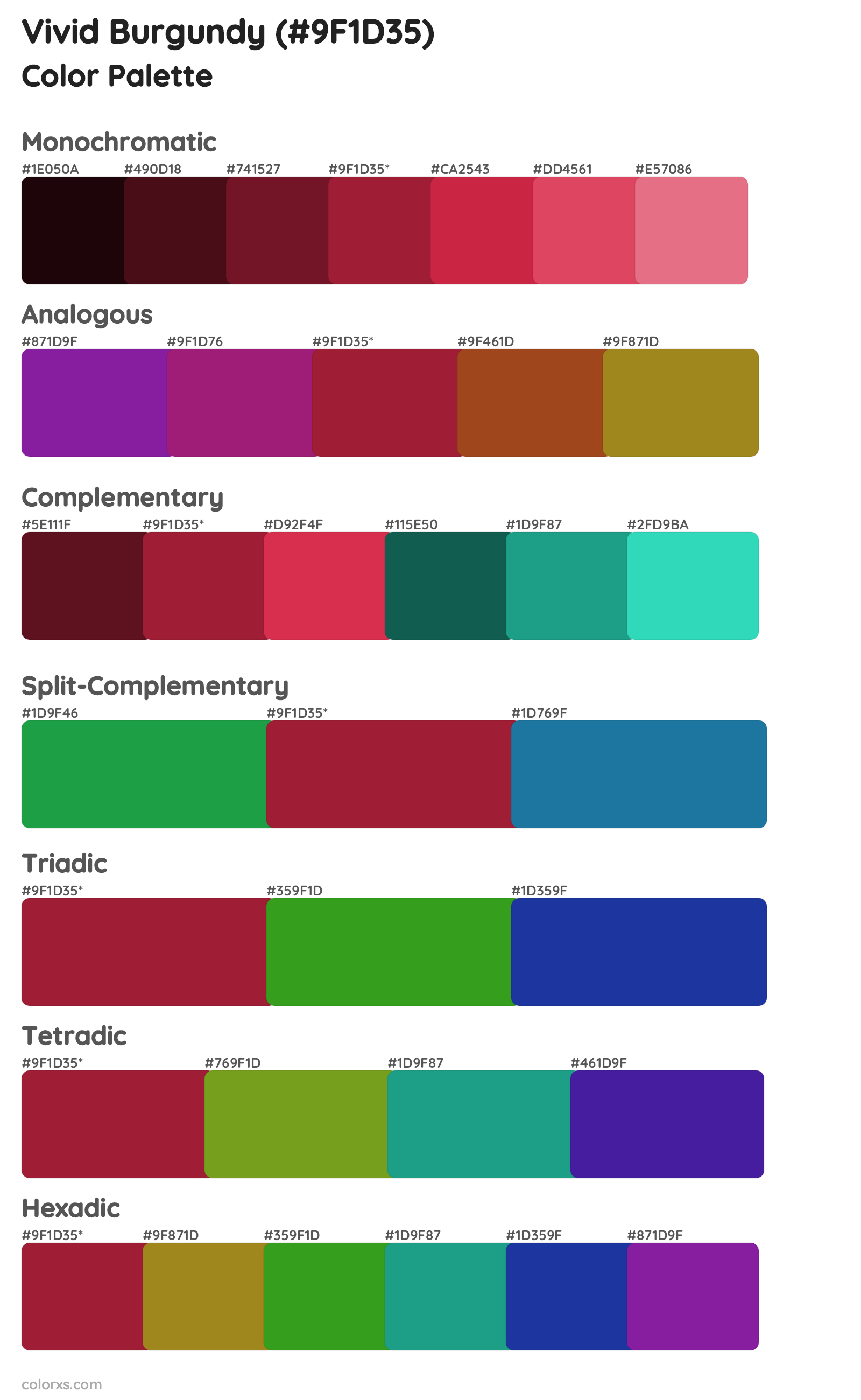 Vivid Burgundy Color Scheme Palettes
