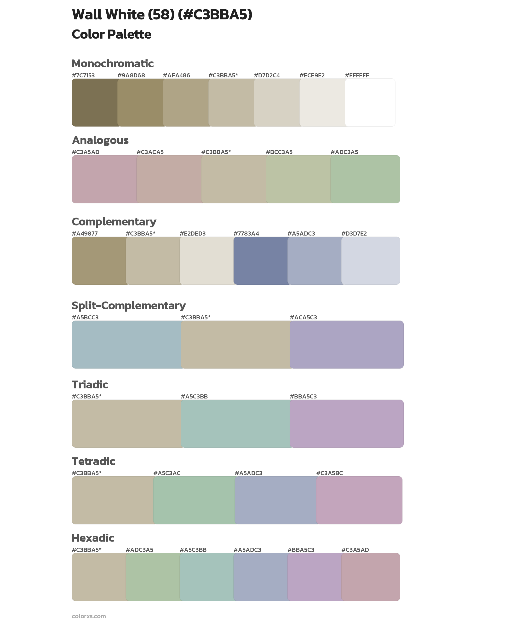 Wall White (58) Color Scheme Palettes