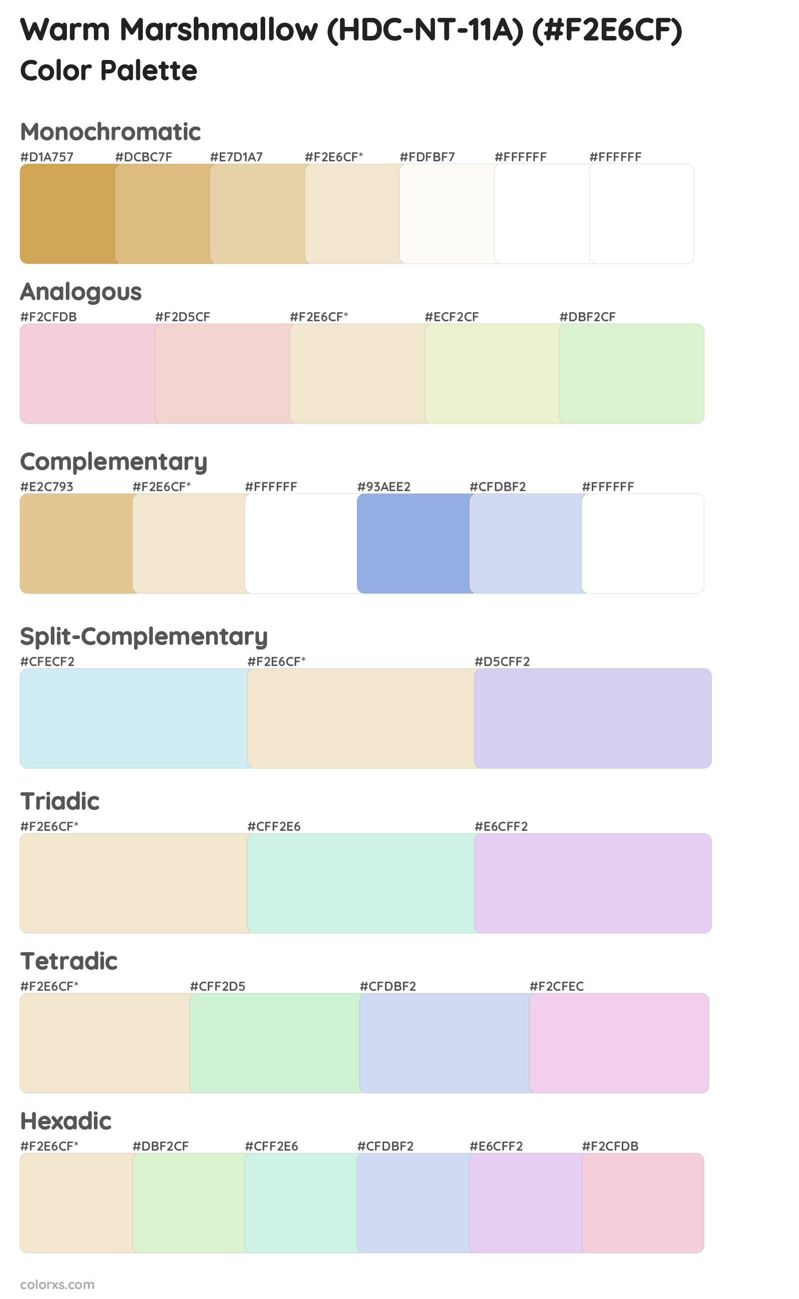 Warm Marshmallow (HDC-NT-11A) Color Scheme Palettes