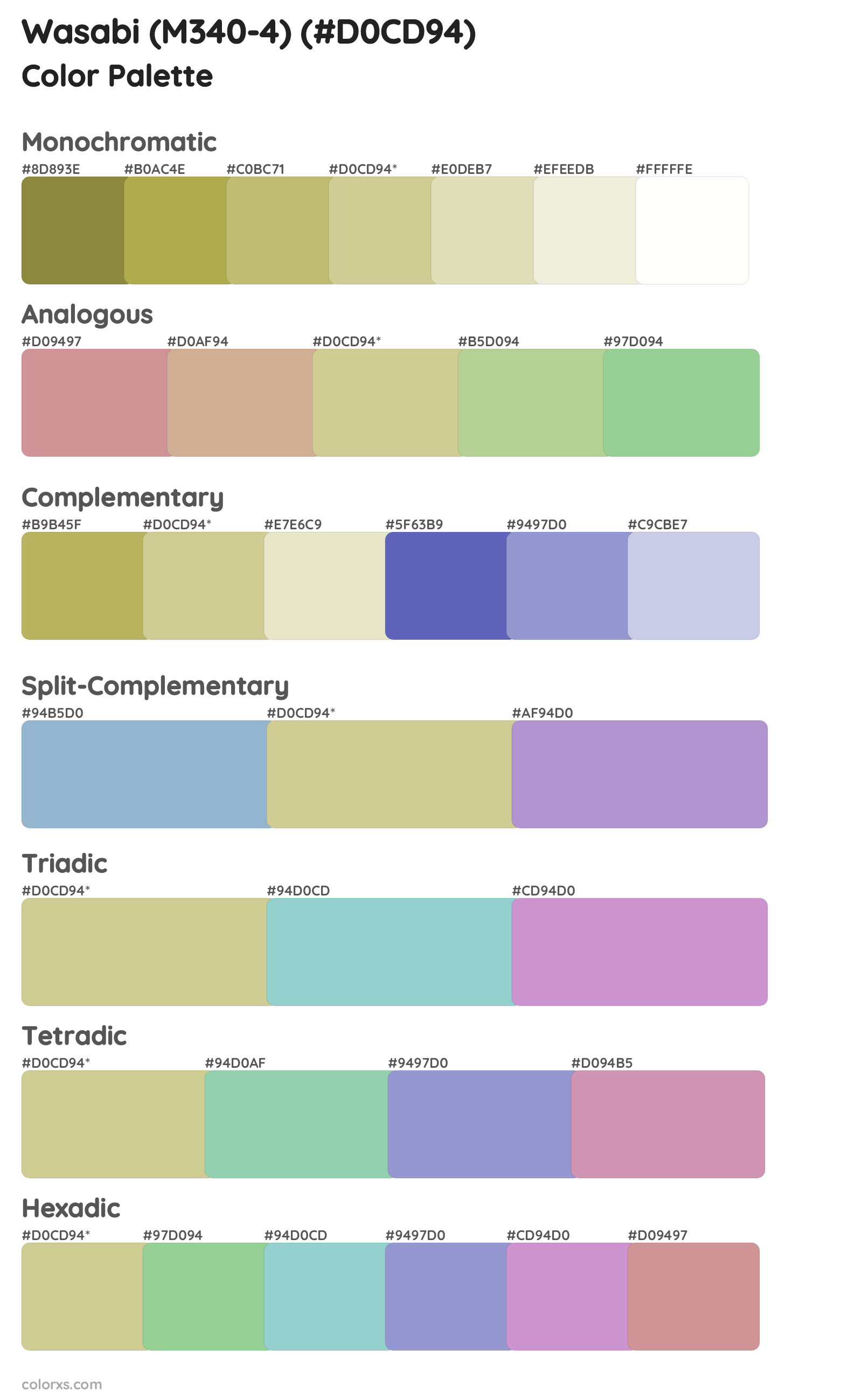 Wasabi (M340-4) Color Scheme Palettes