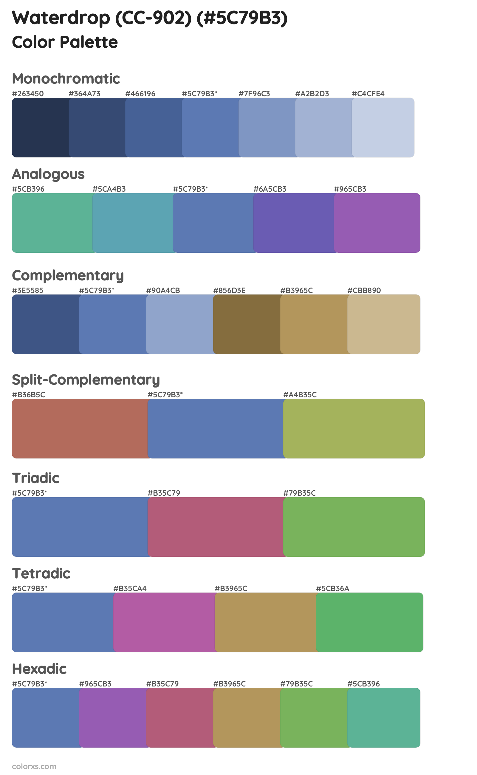 Waterdrop (CC-902) Color Scheme Palettes