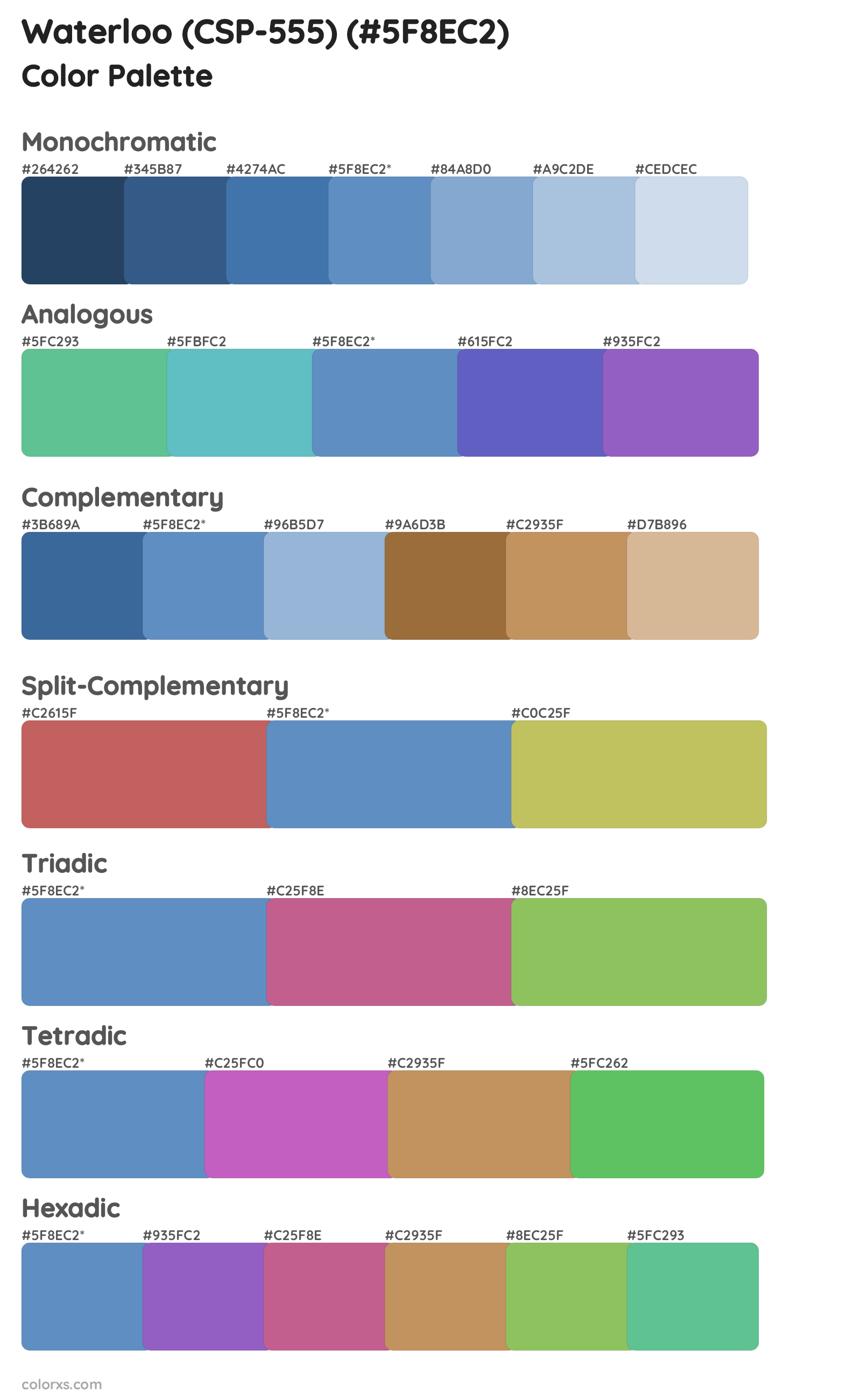 Waterloo (CSP-555) Color Scheme Palettes