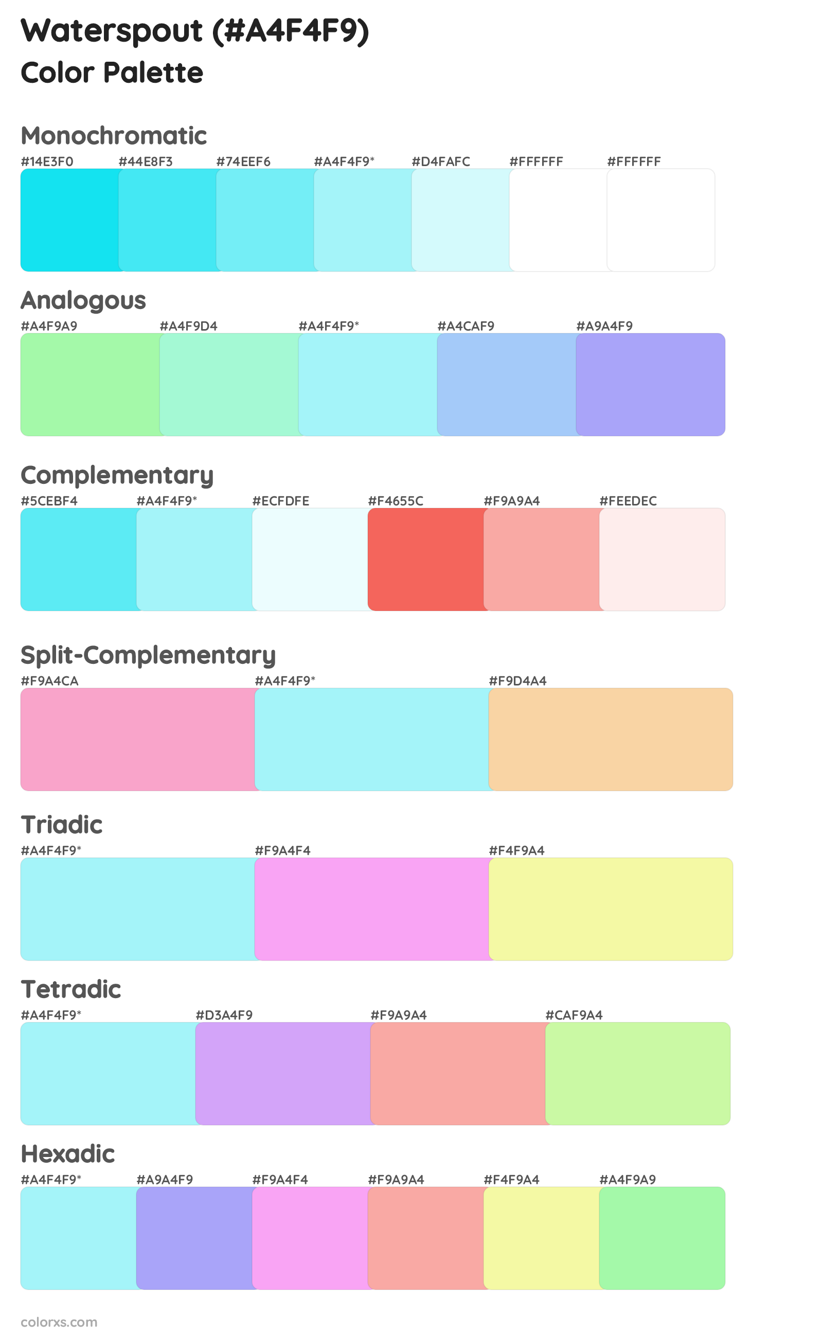 Waterspout Color Scheme Palettes