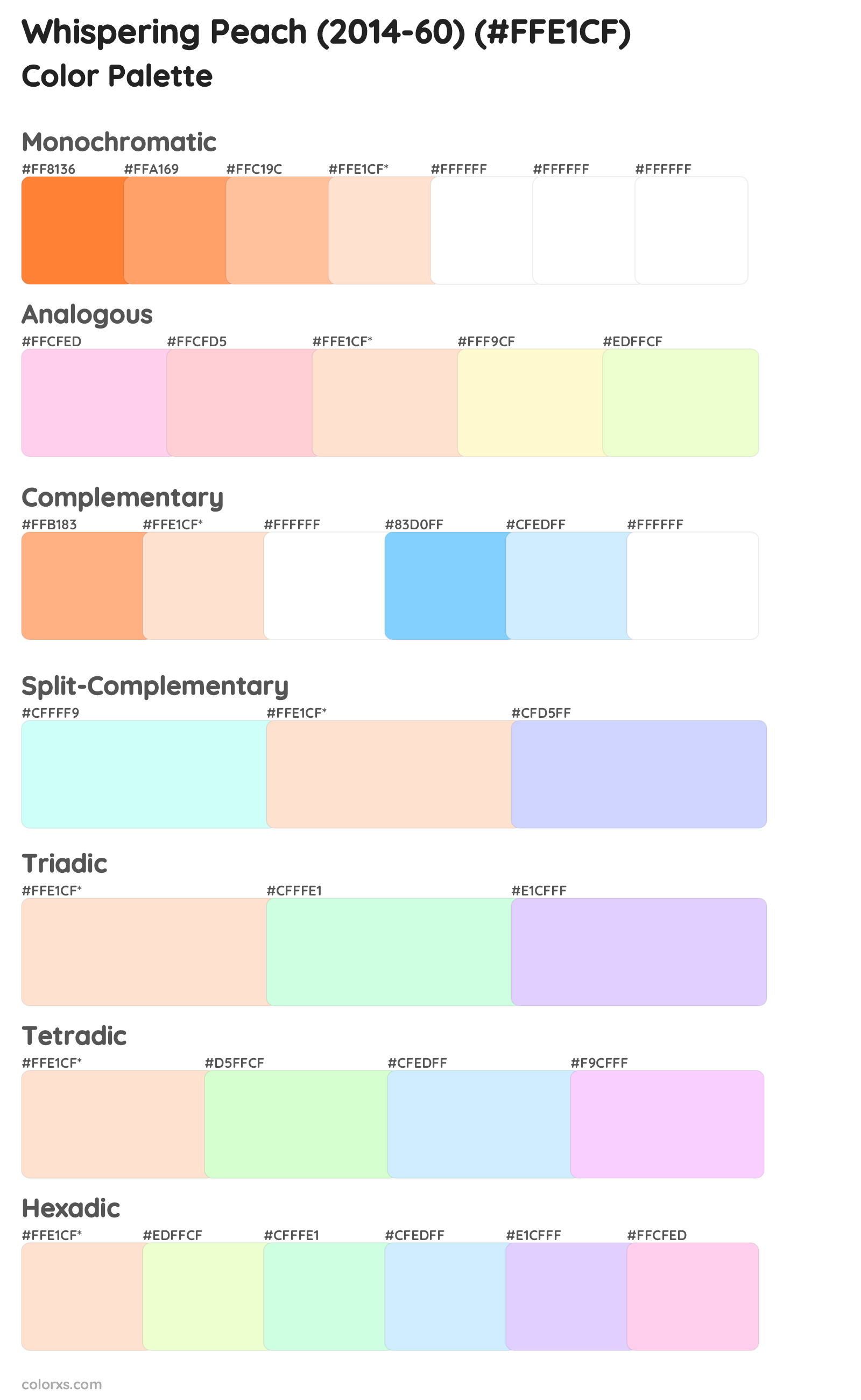 Whispering Peach (2014-60) Color Scheme Palettes