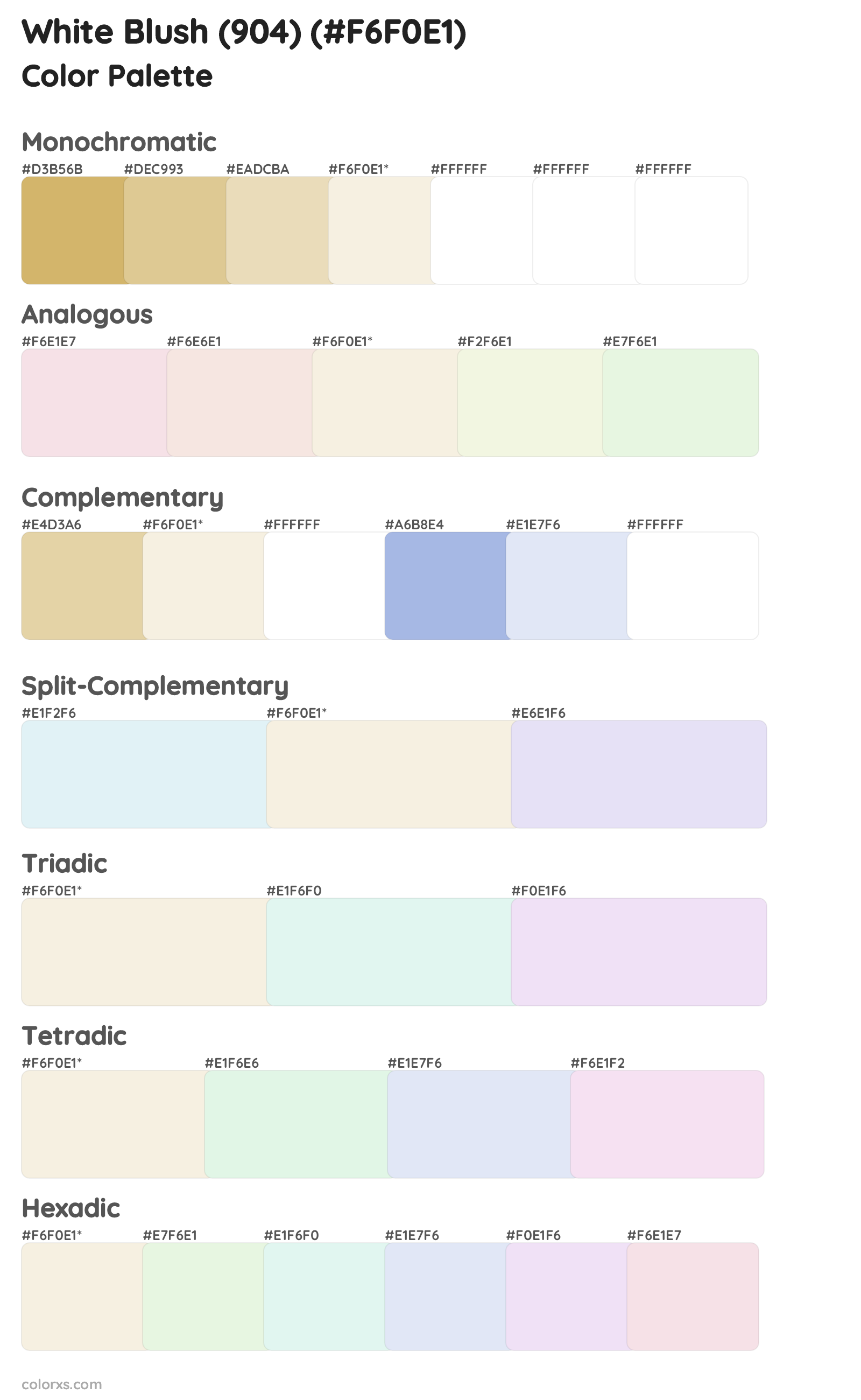 White Blush (904) Color Scheme Palettes