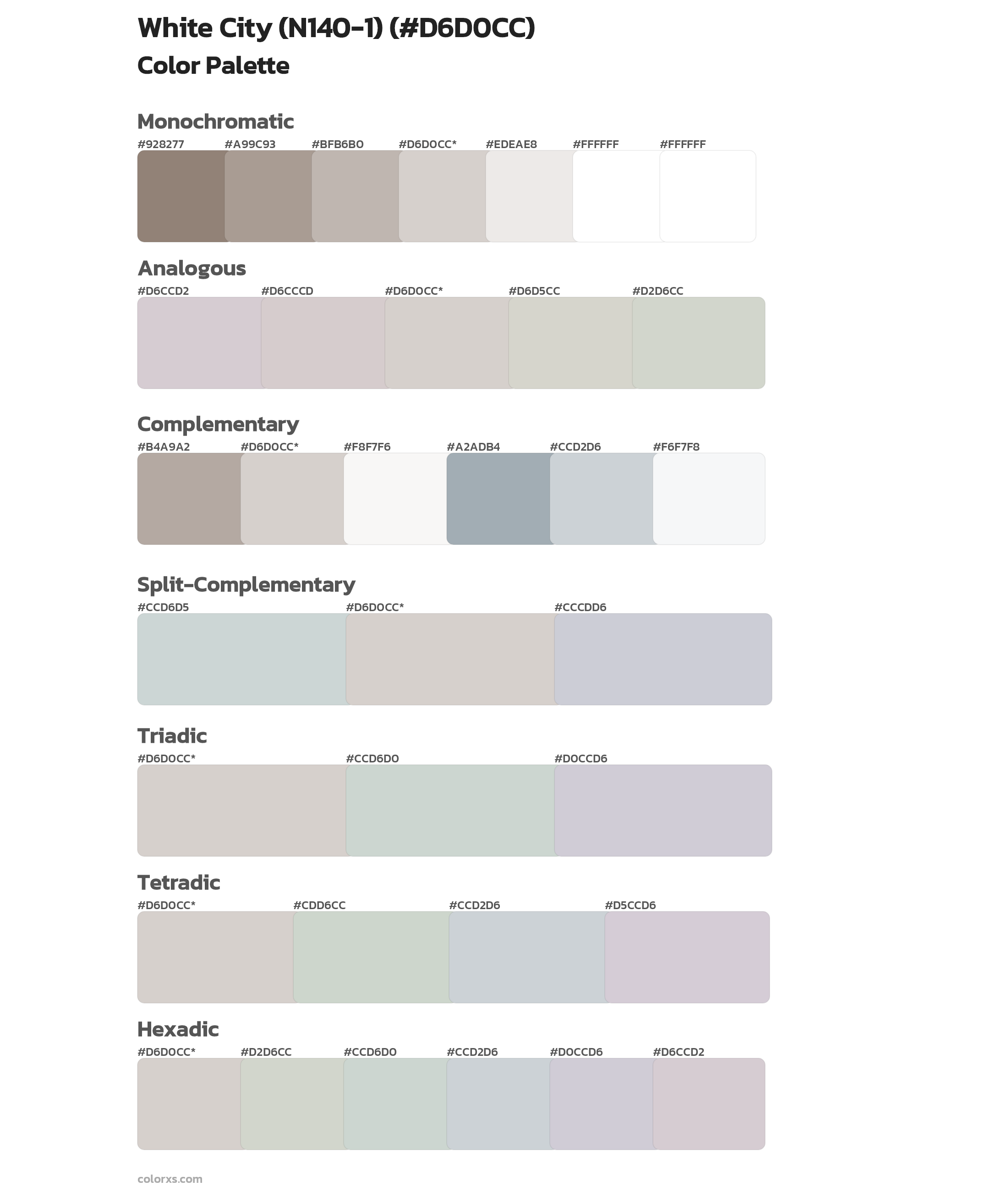 White City (N140-1) Color Scheme Palettes