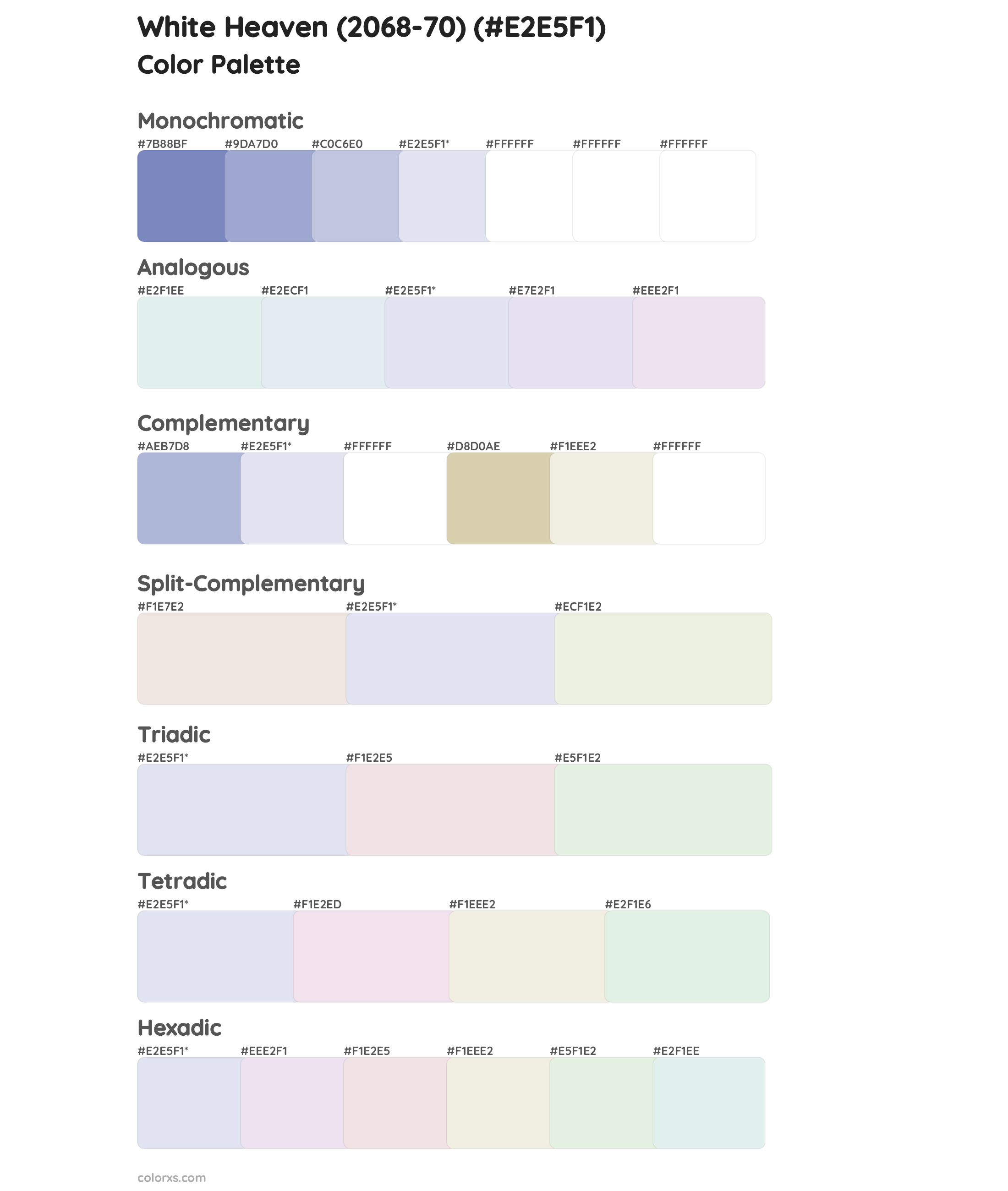 White Heaven (2068-70) Color Scheme Palettes