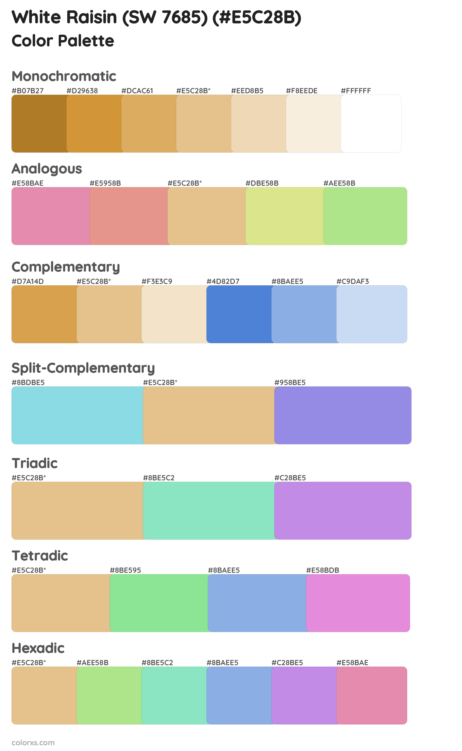 White Raisin (SW 7685) Color Scheme Palettes