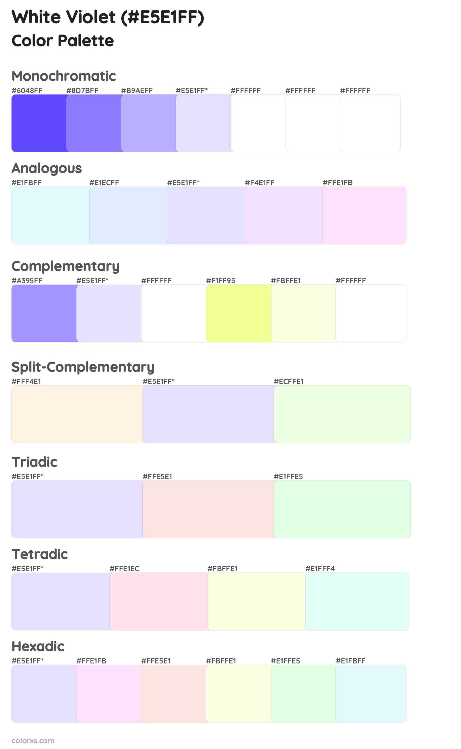 White Violet Color Scheme Palettes