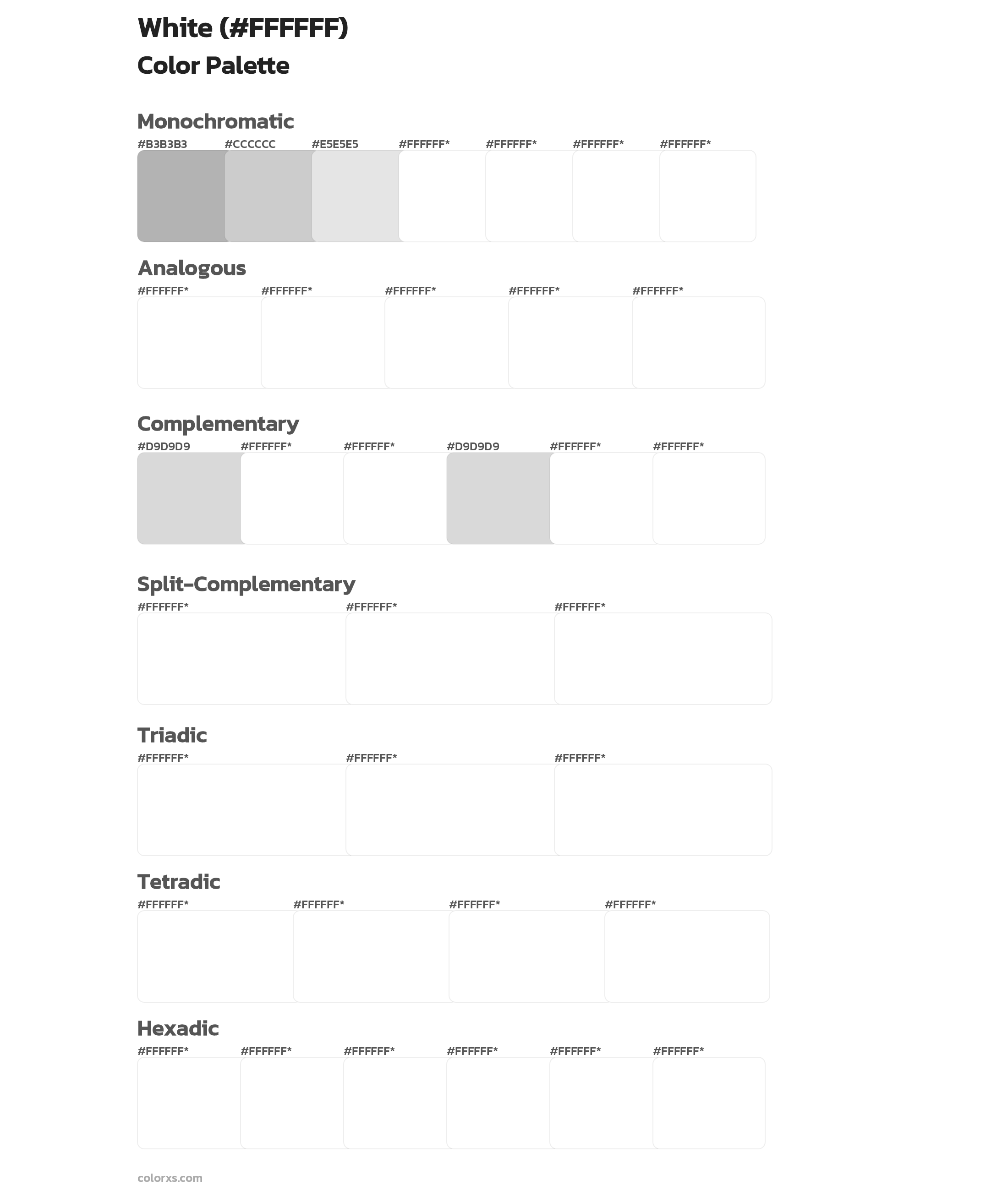 White Color Scheme Palettes