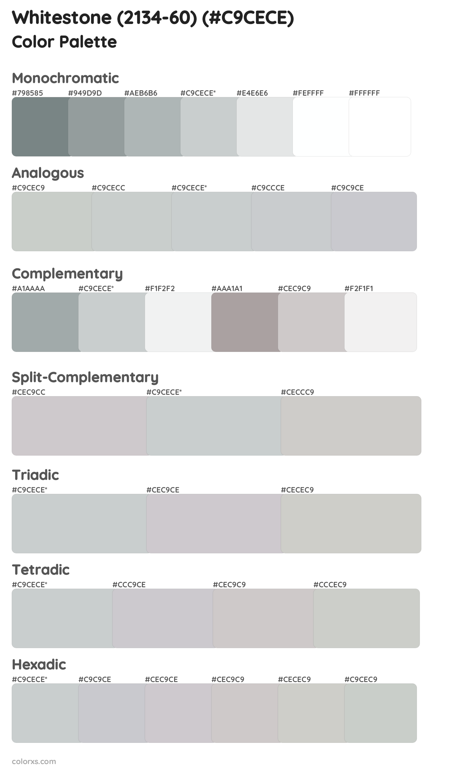 Whitestone (2134-60) Color Scheme Palettes