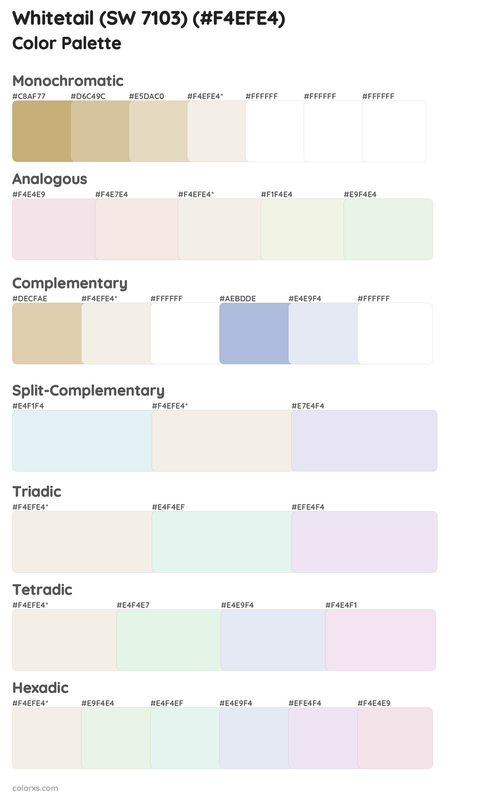 Whitetail (SW 7103) Color Scheme Palettes