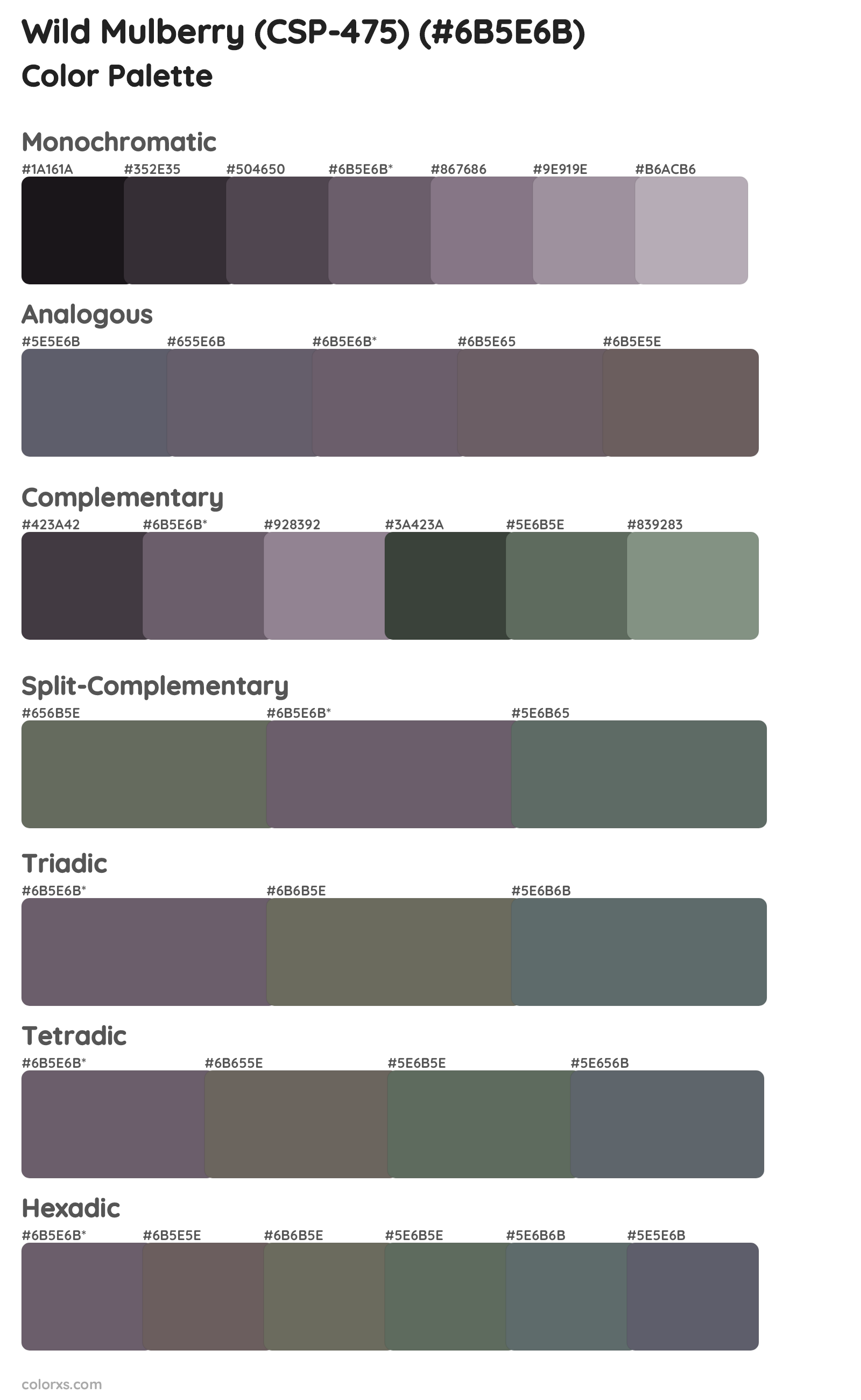 Wild Mulberry (CSP-475) Color Scheme Palettes