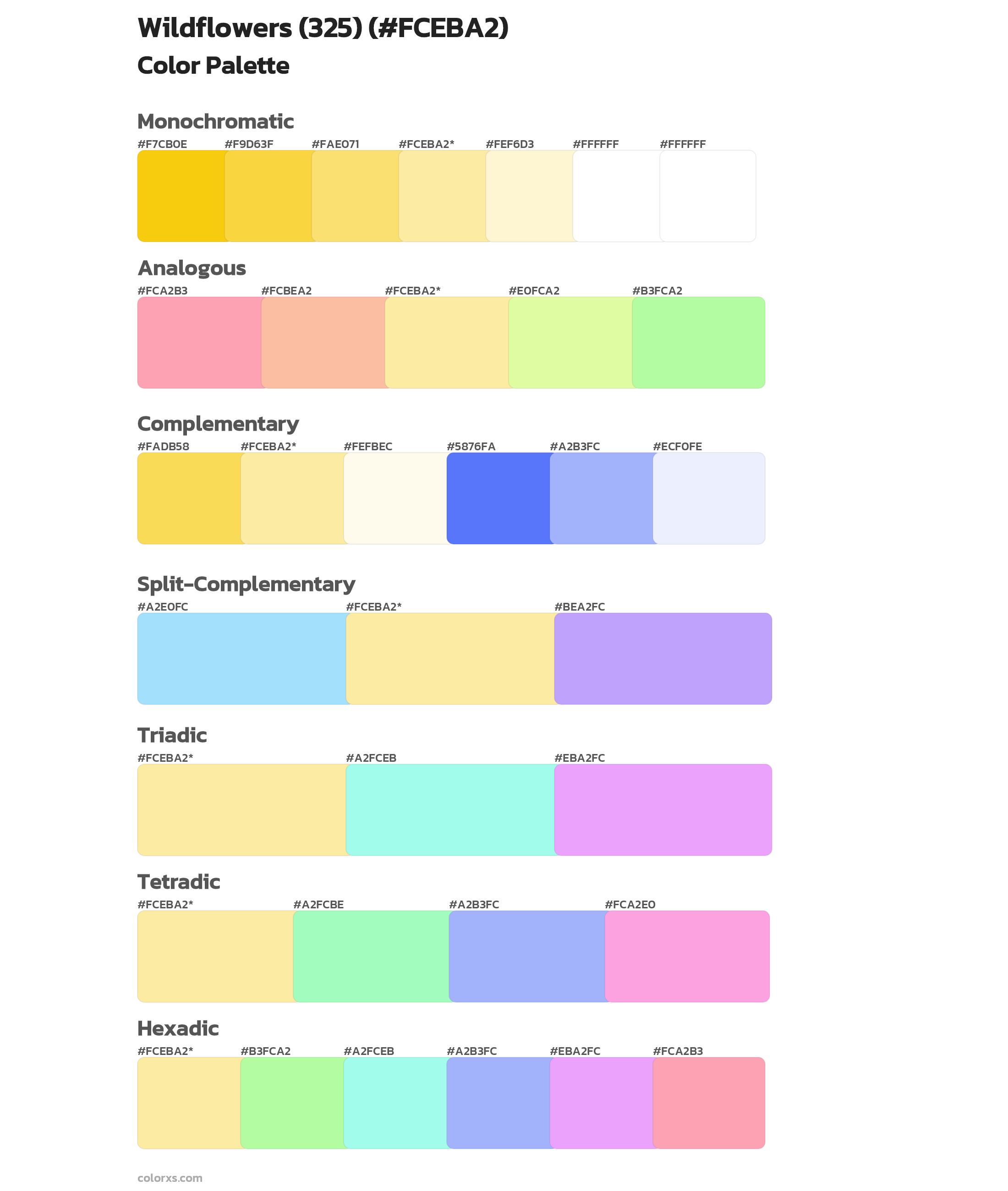 Wildflowers (325) Color Scheme Palettes