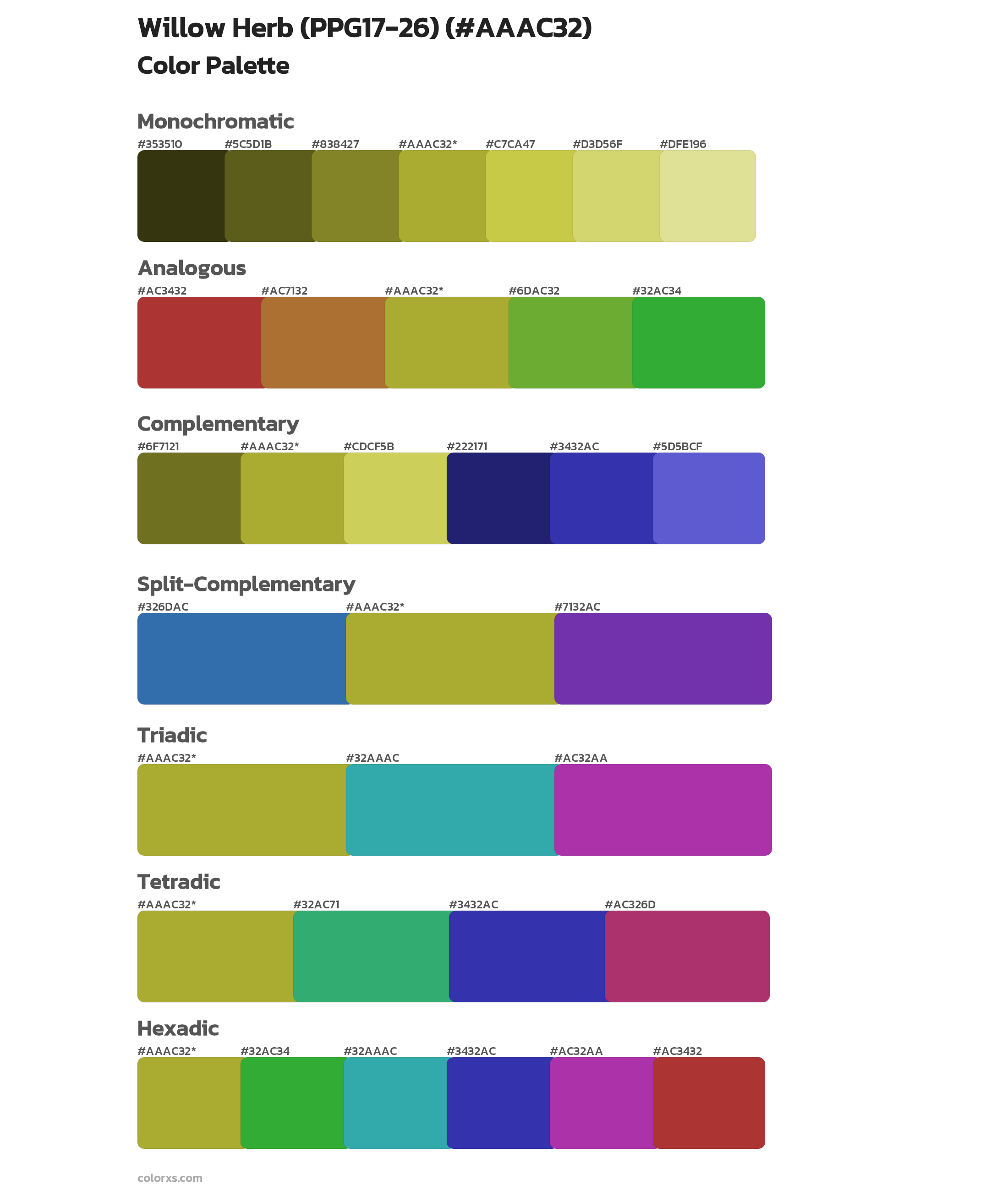 Willow Herb (PPG17-26) Color Scheme Palettes