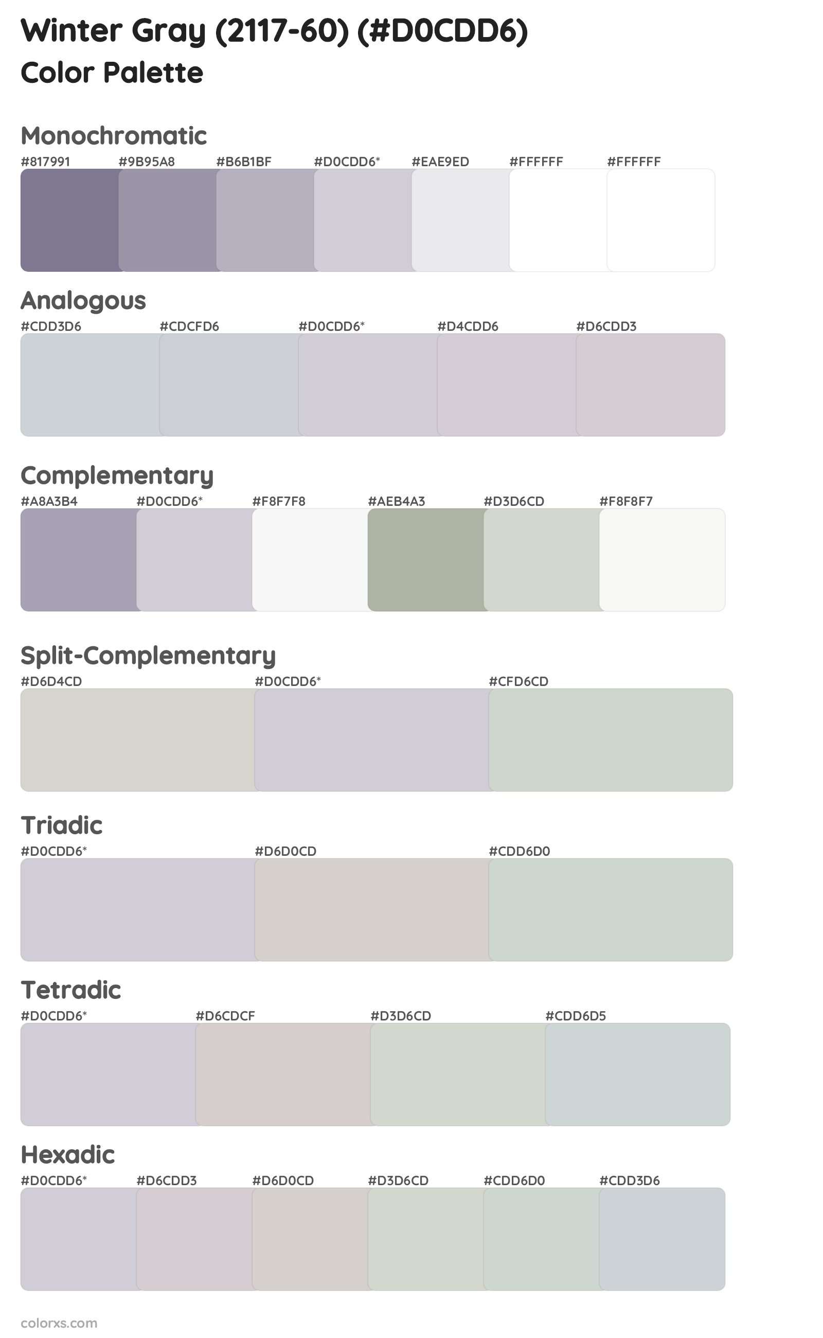 Winter Gray (2117-60) Color Scheme Palettes