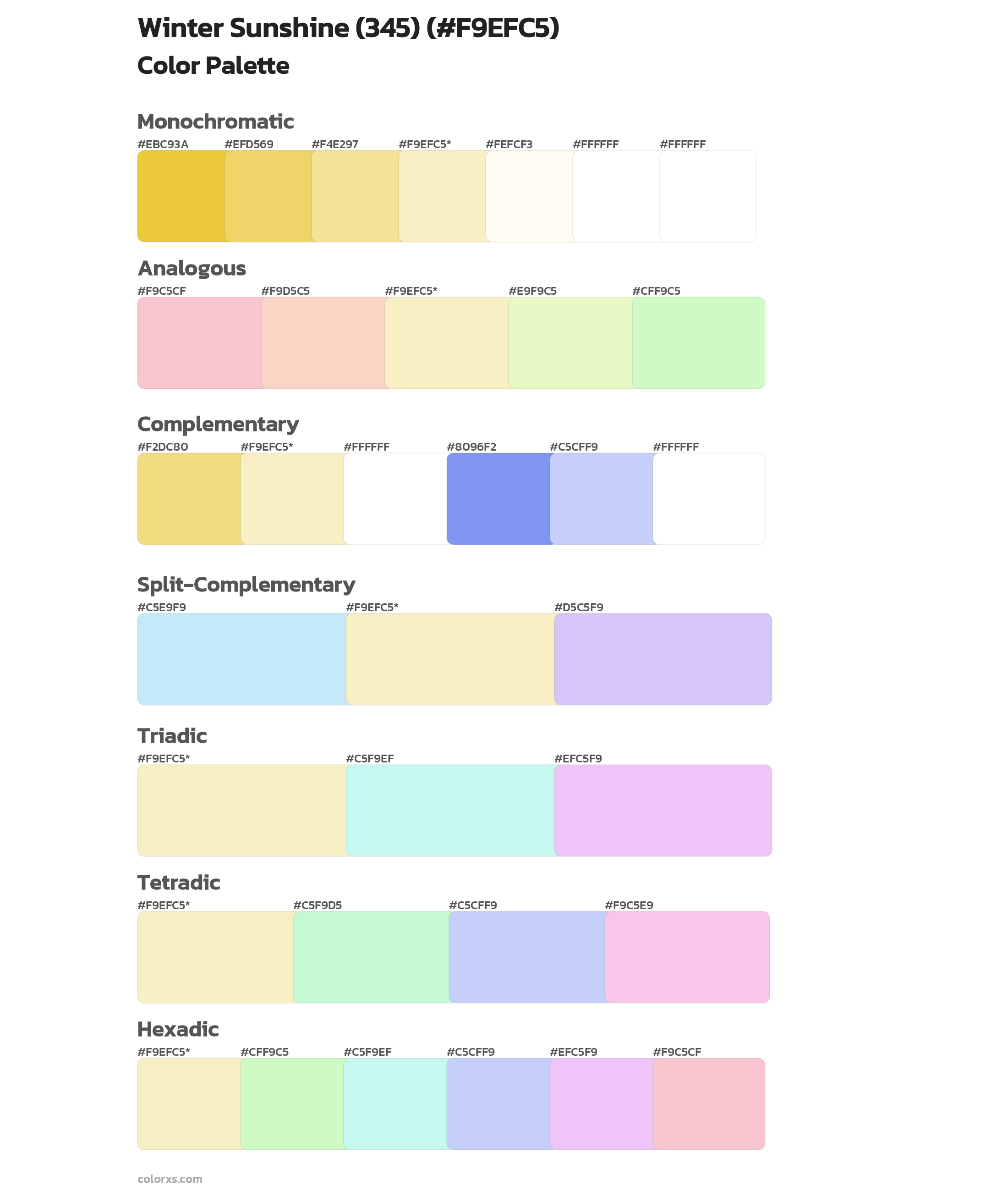 Winter Sunshine (345) Color Scheme Palettes