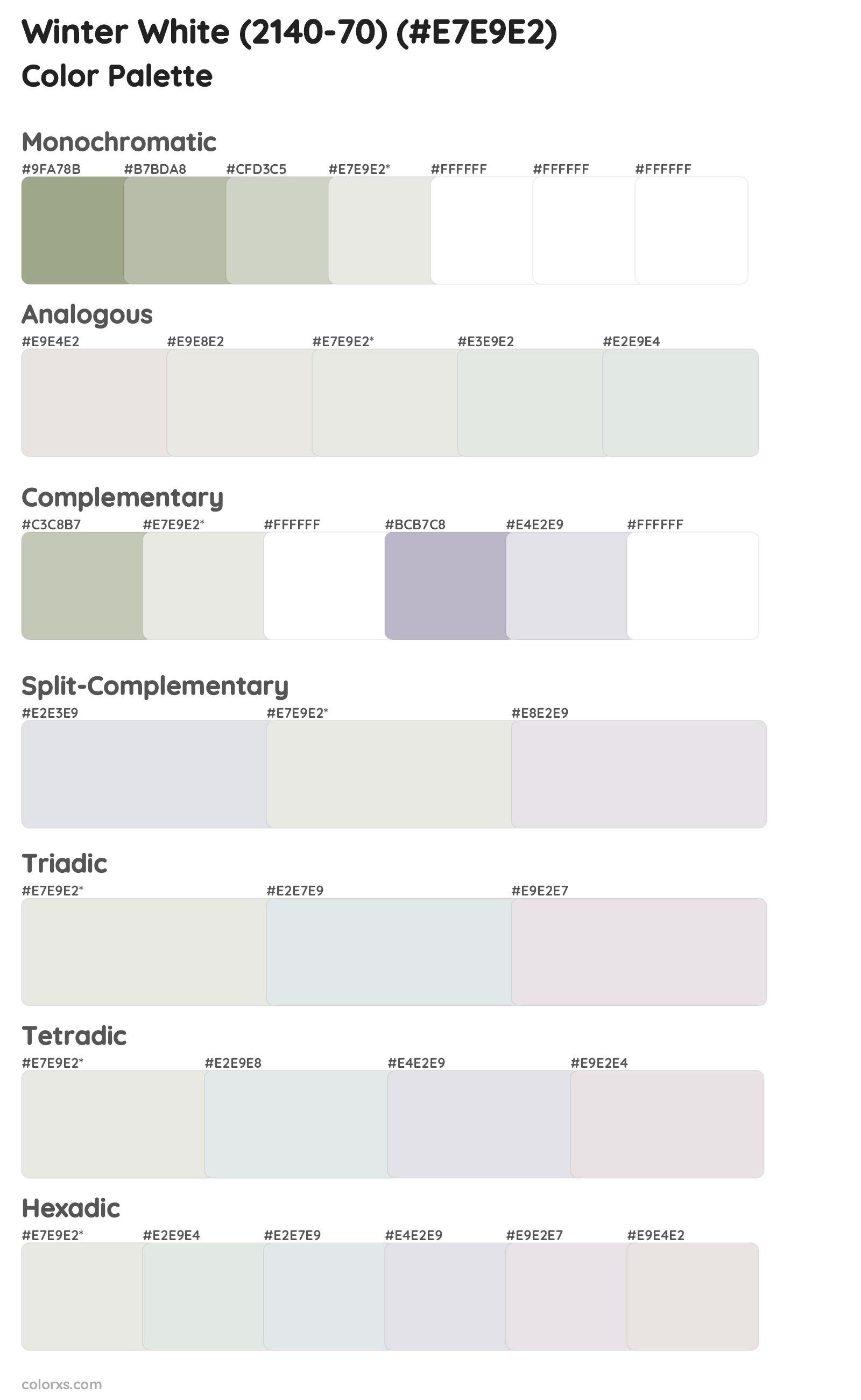 Winter White (2140-70) Color Scheme Palettes