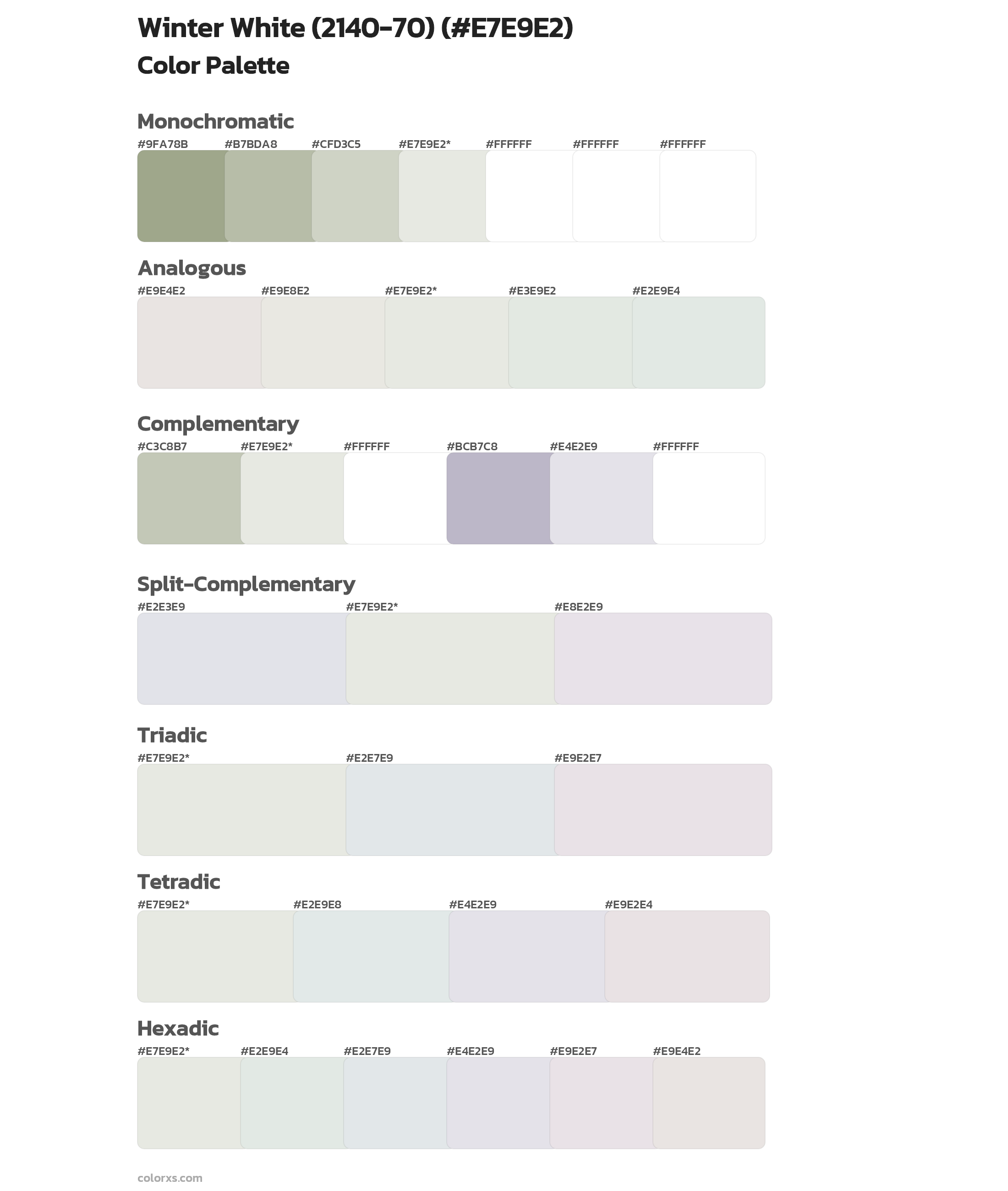 Winter White (2140-70) Color Scheme Palettes
