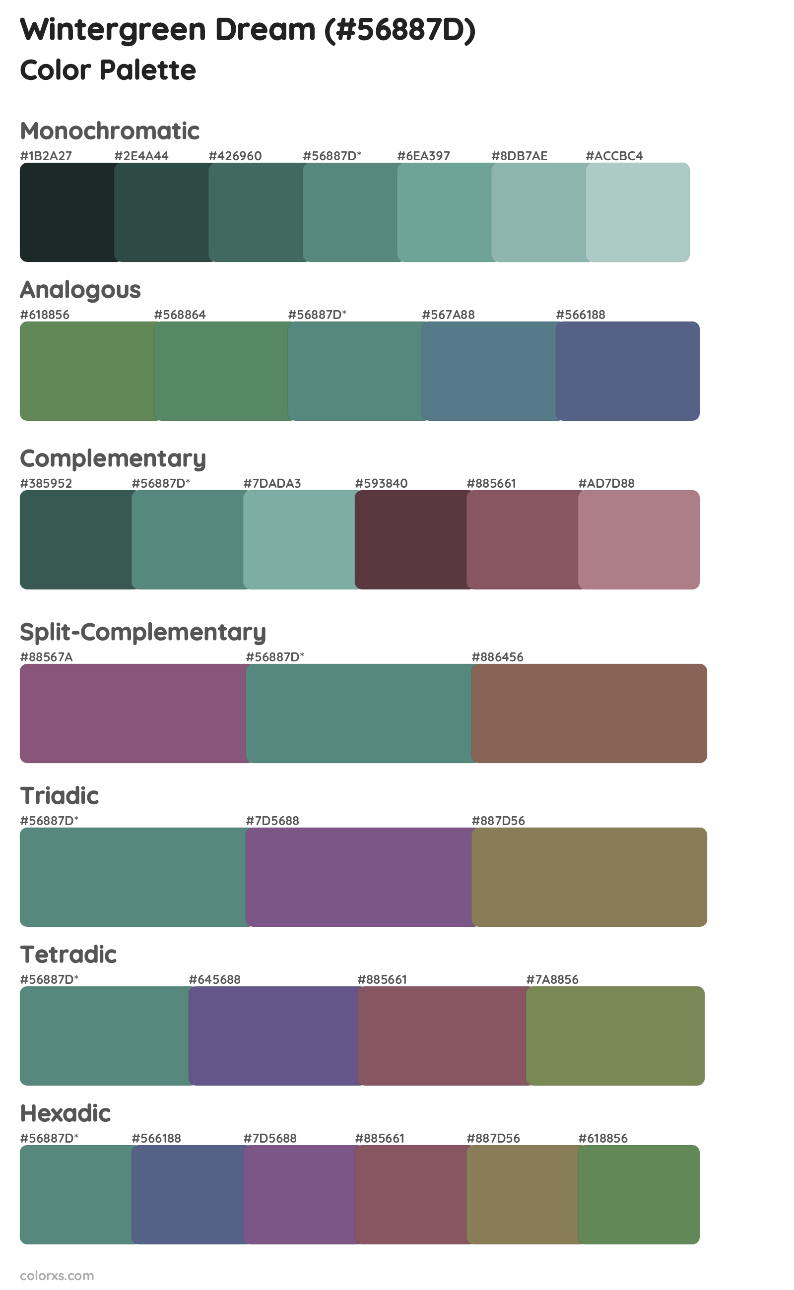 Wintergreen Dream Color Scheme Palettes