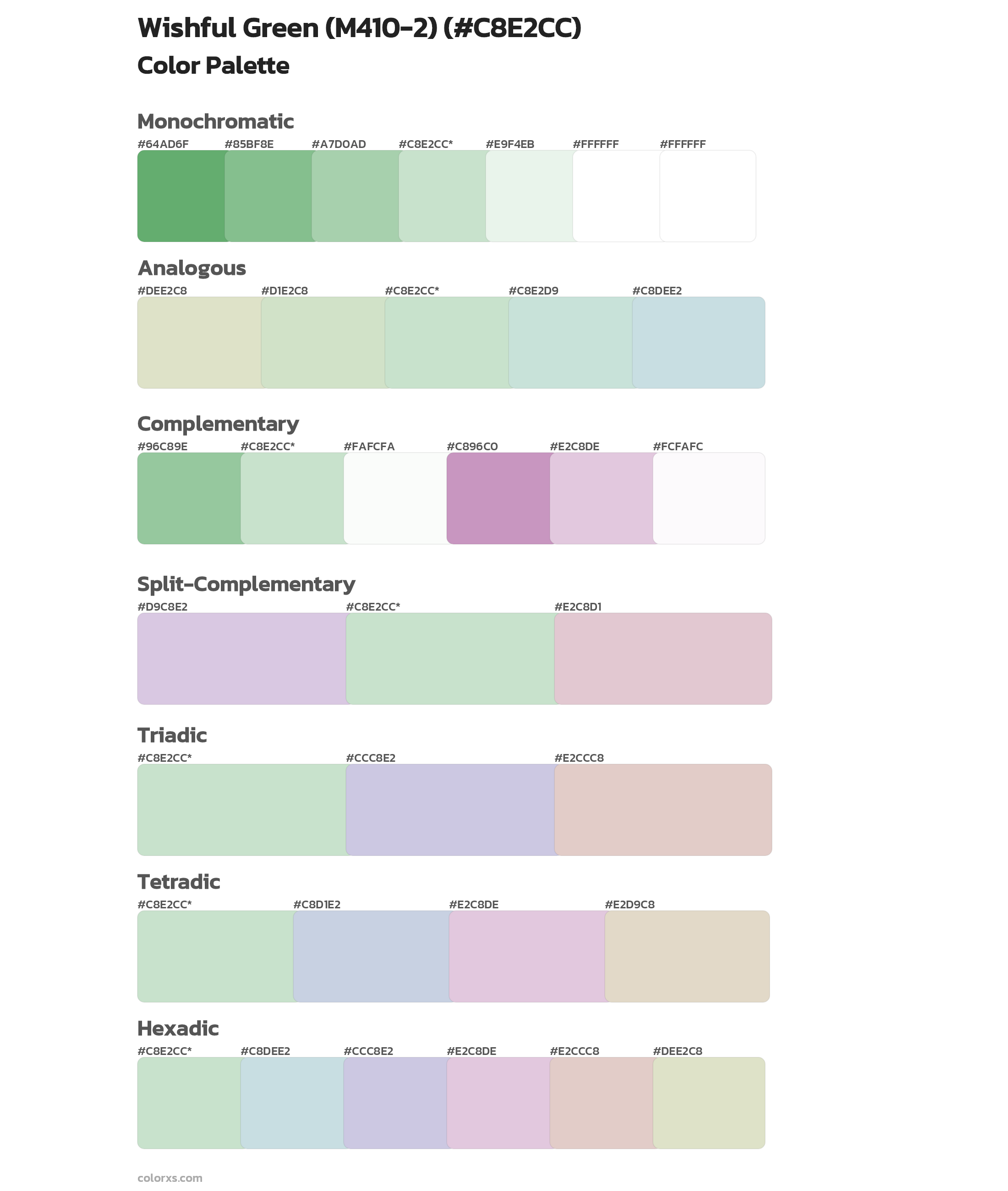 Wishful Green (M410-2) Color Scheme Palettes