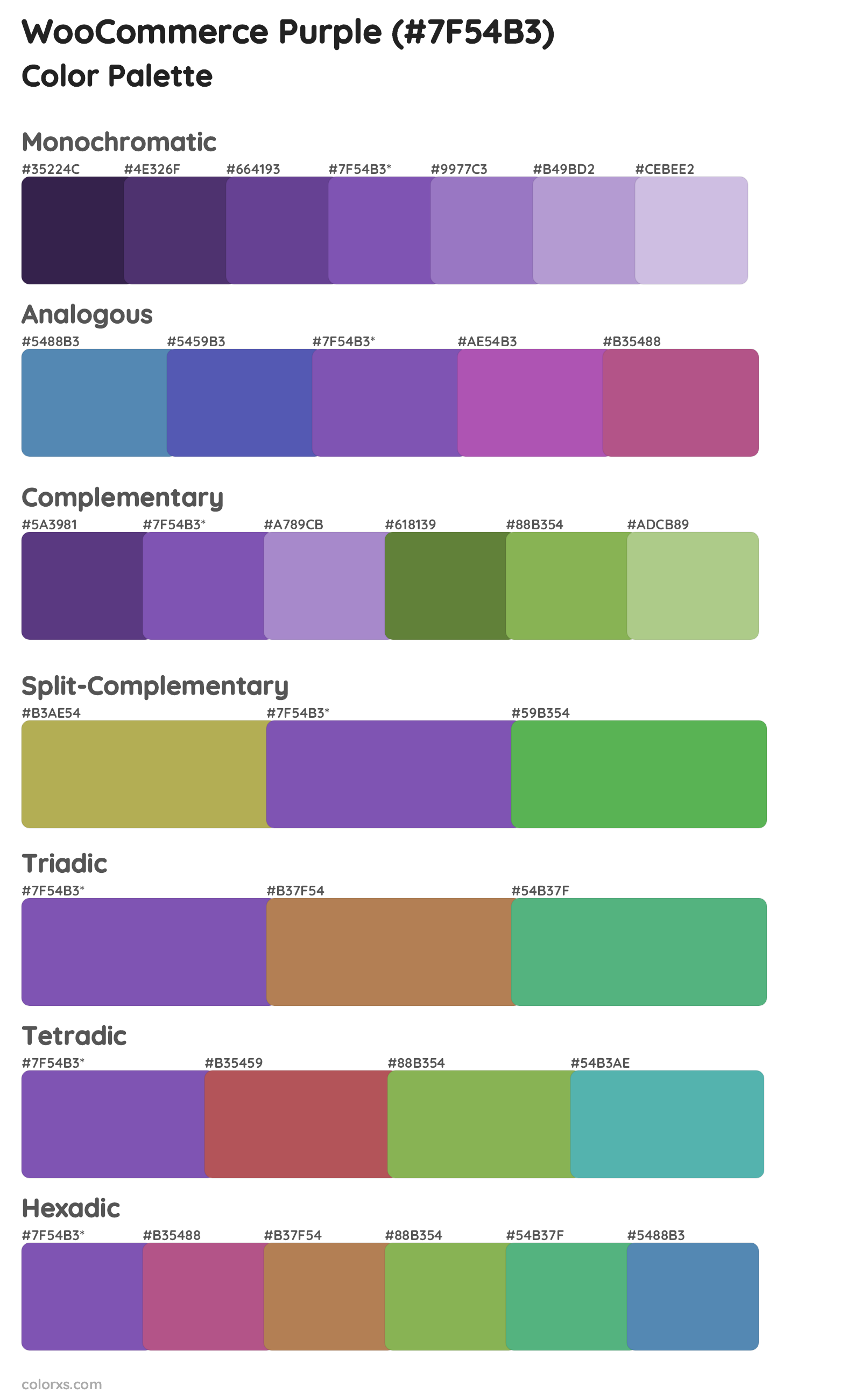 WooCommerce Purple Color Scheme Palettes