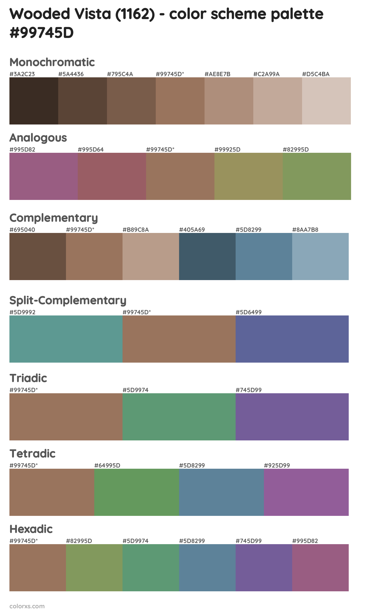 Wooded Vista (1162) Color Scheme Palettes