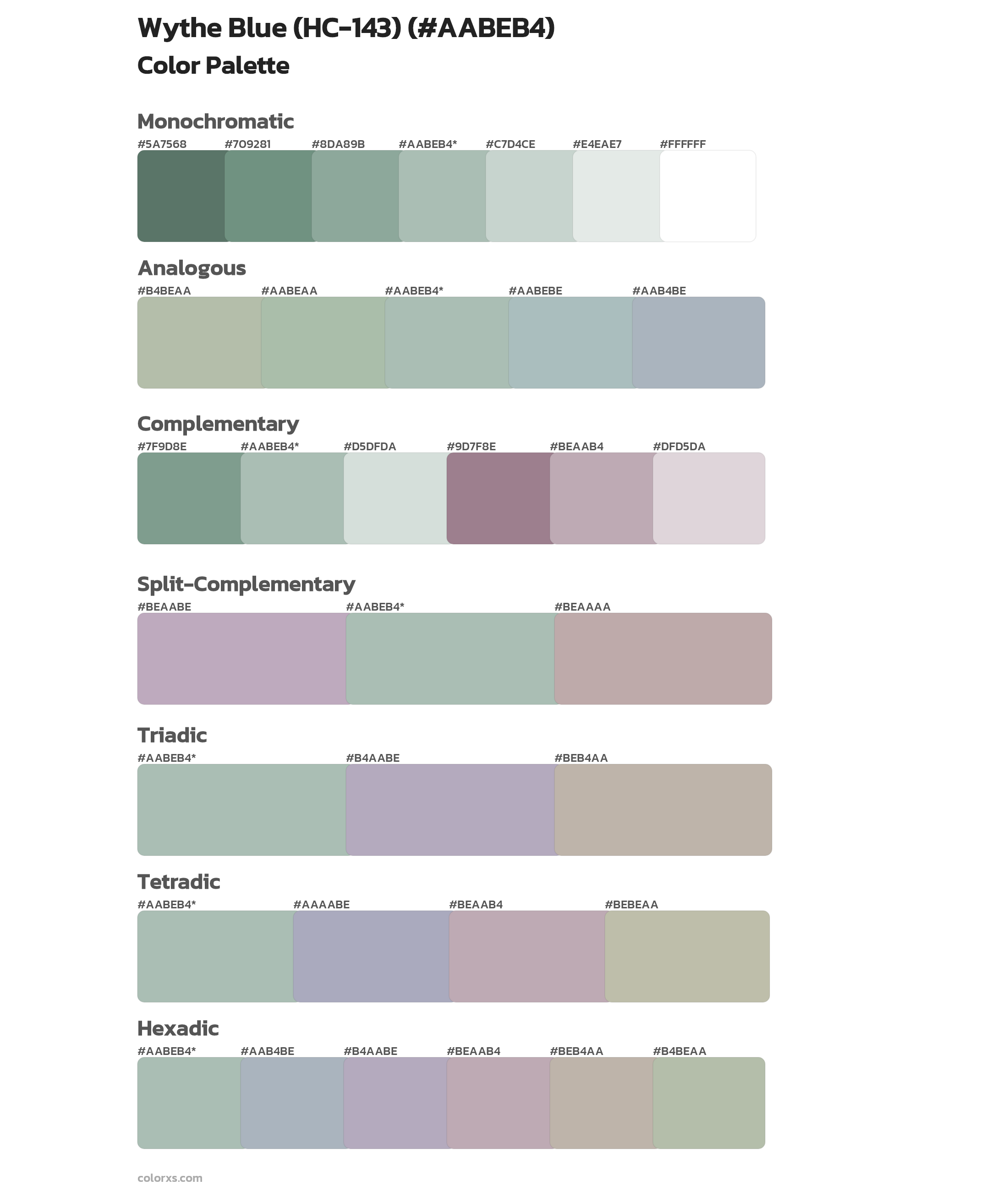 Wythe Blue (HC-143) Color Scheme Palettes