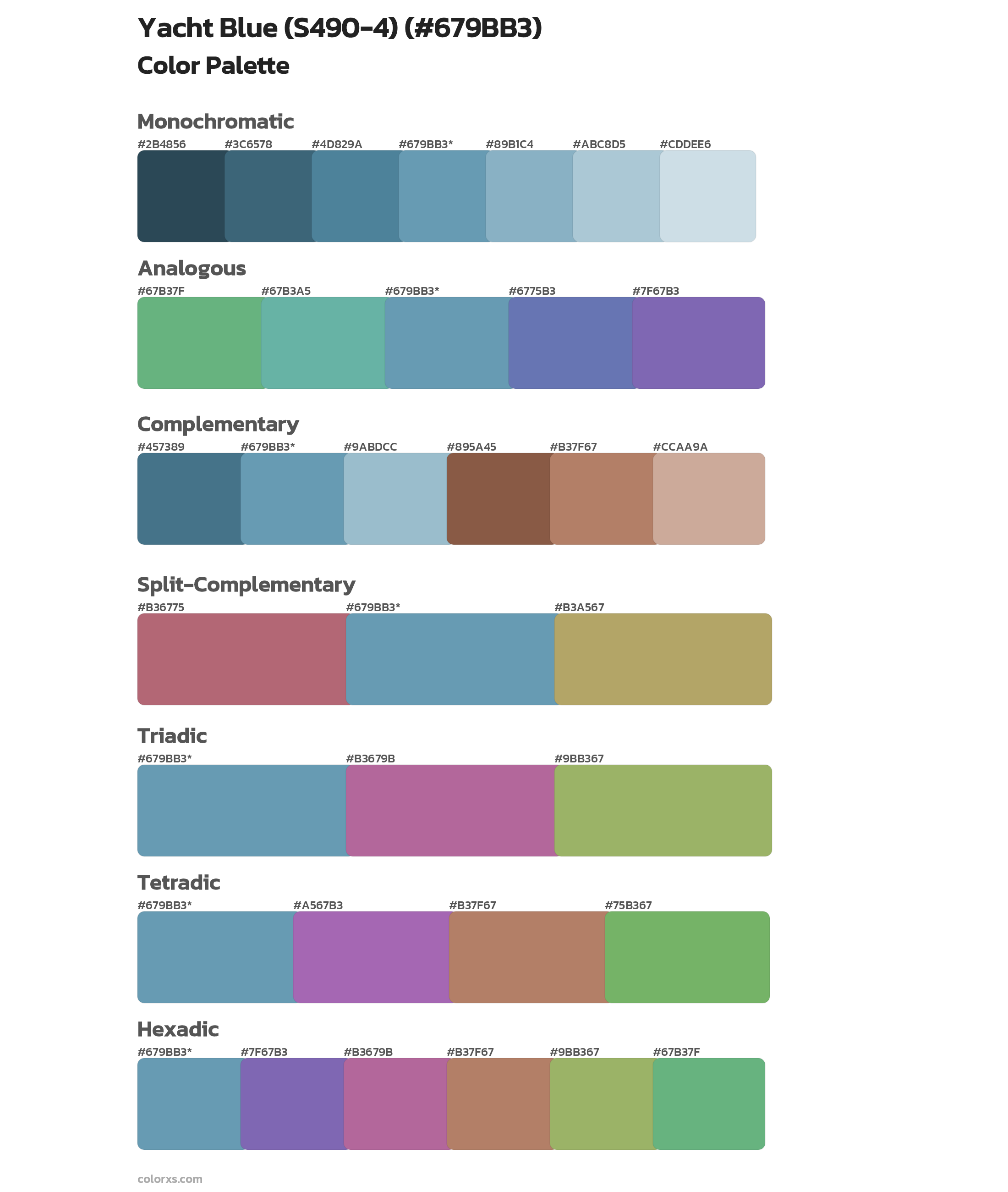 Yacht Blue (S490-4) Color Scheme Palettes