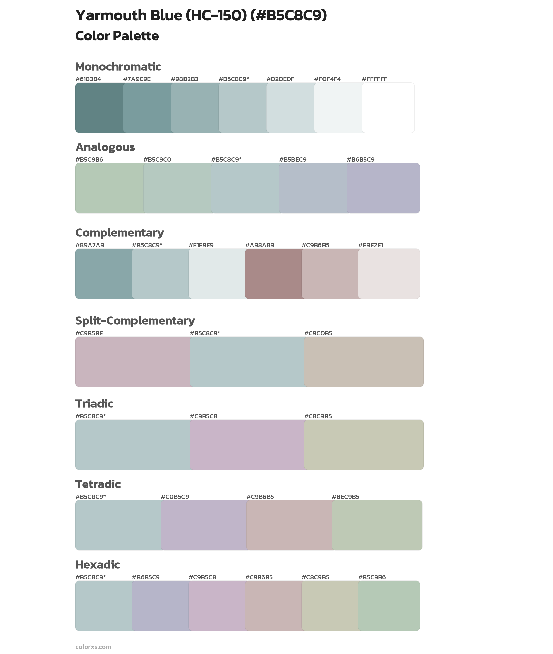 Yarmouth Blue (HC-150) Color Scheme Palettes