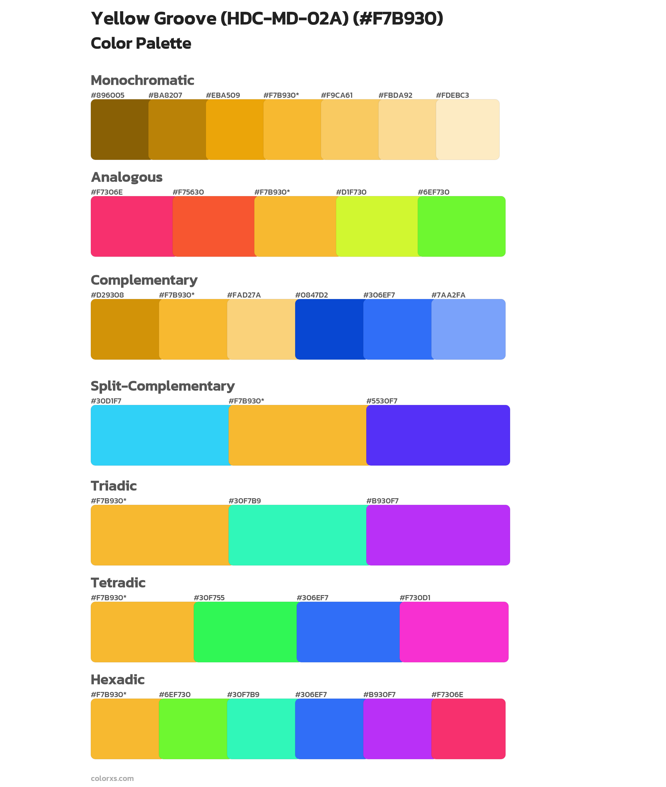 Yellow Groove (HDC-MD-02A) Color Scheme Palettes