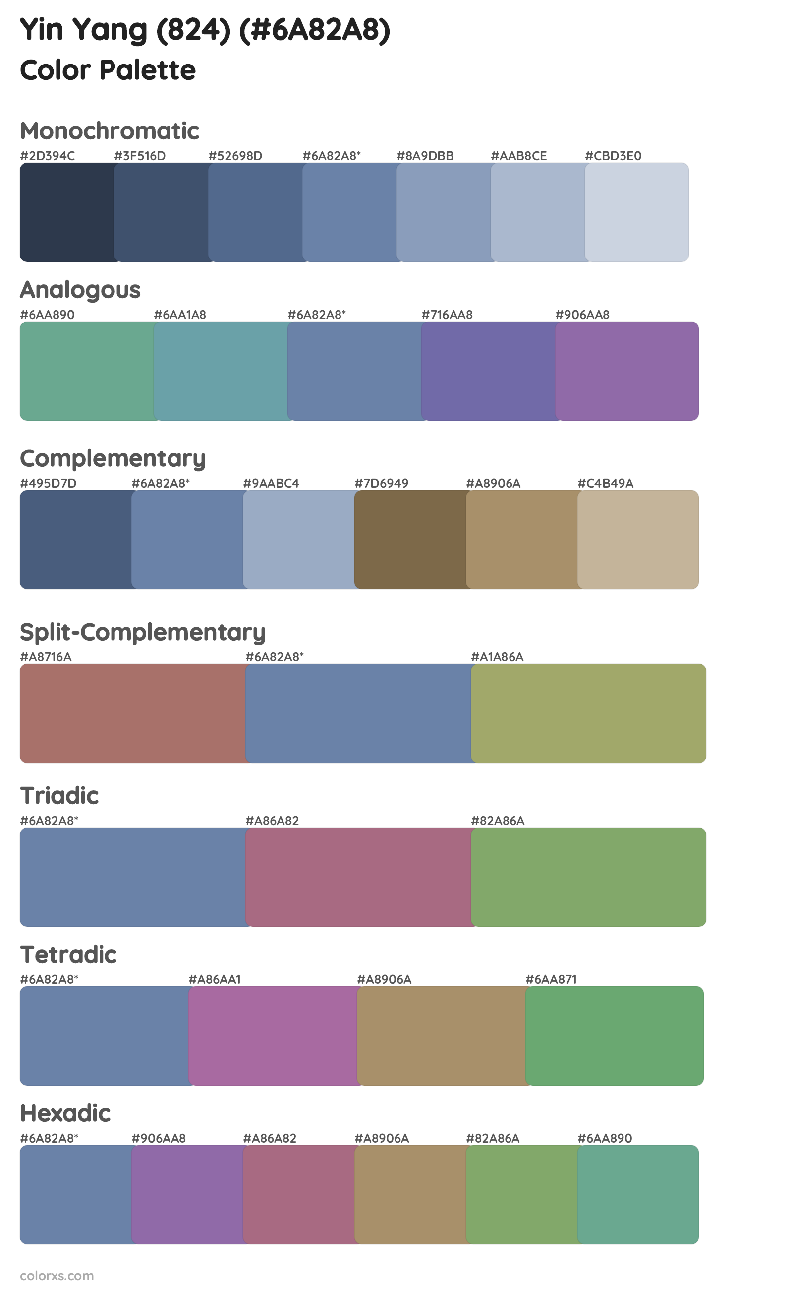 Yin Yang (824) Color Scheme Palettes