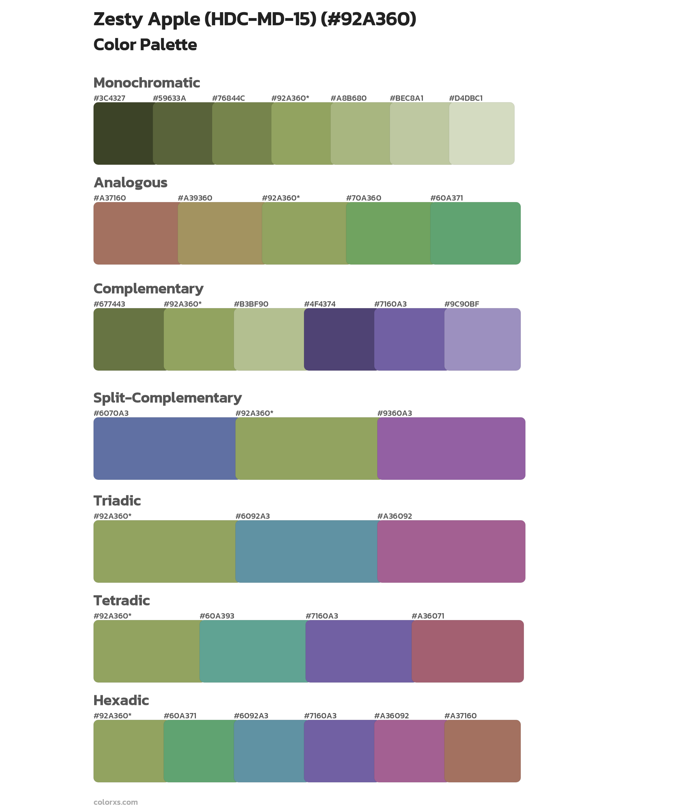 Zesty Apple (HDC-MD-15) Color Scheme Palettes