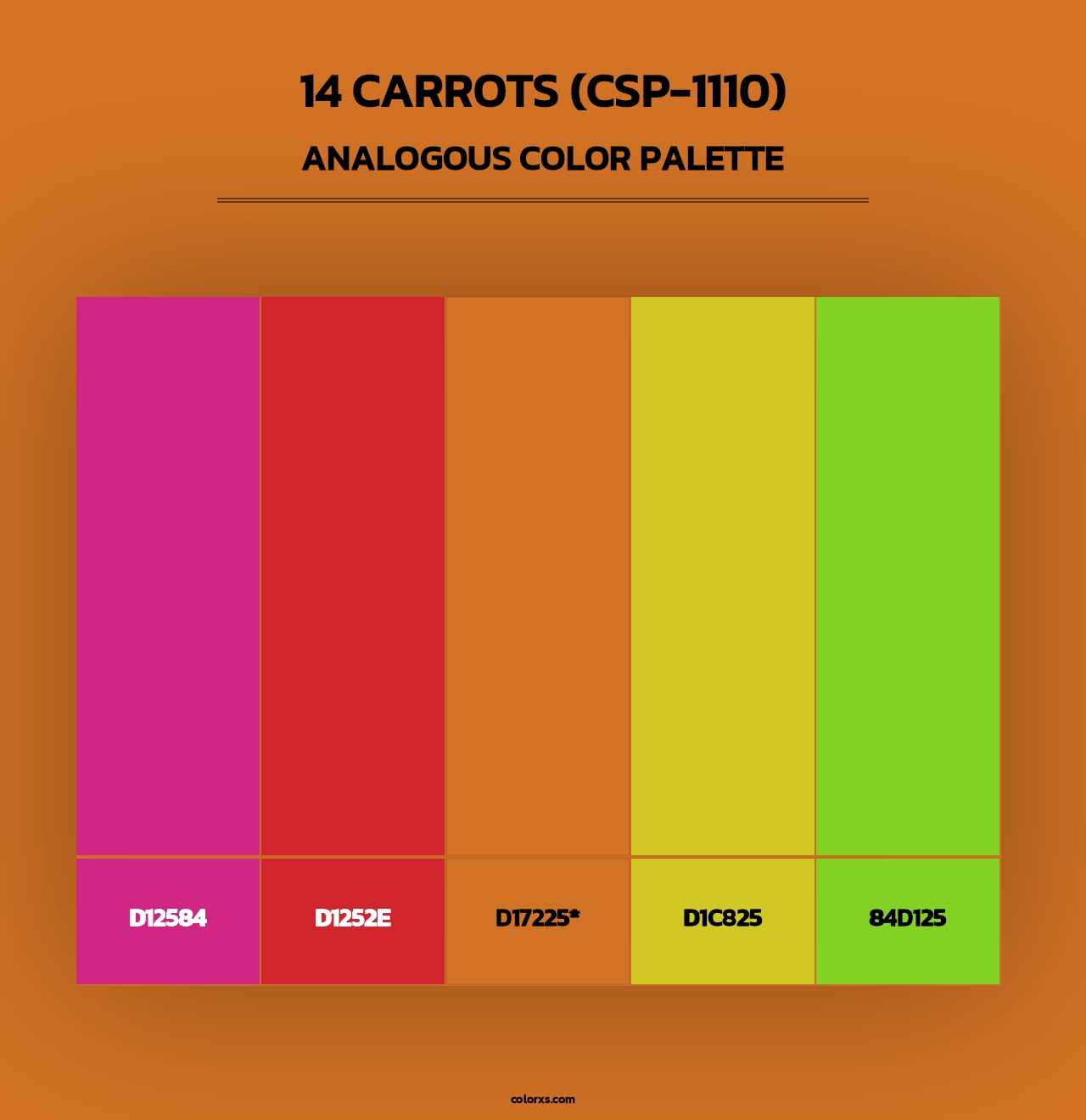 14 Carrots (CSP-1110) - Analogous Color Palette