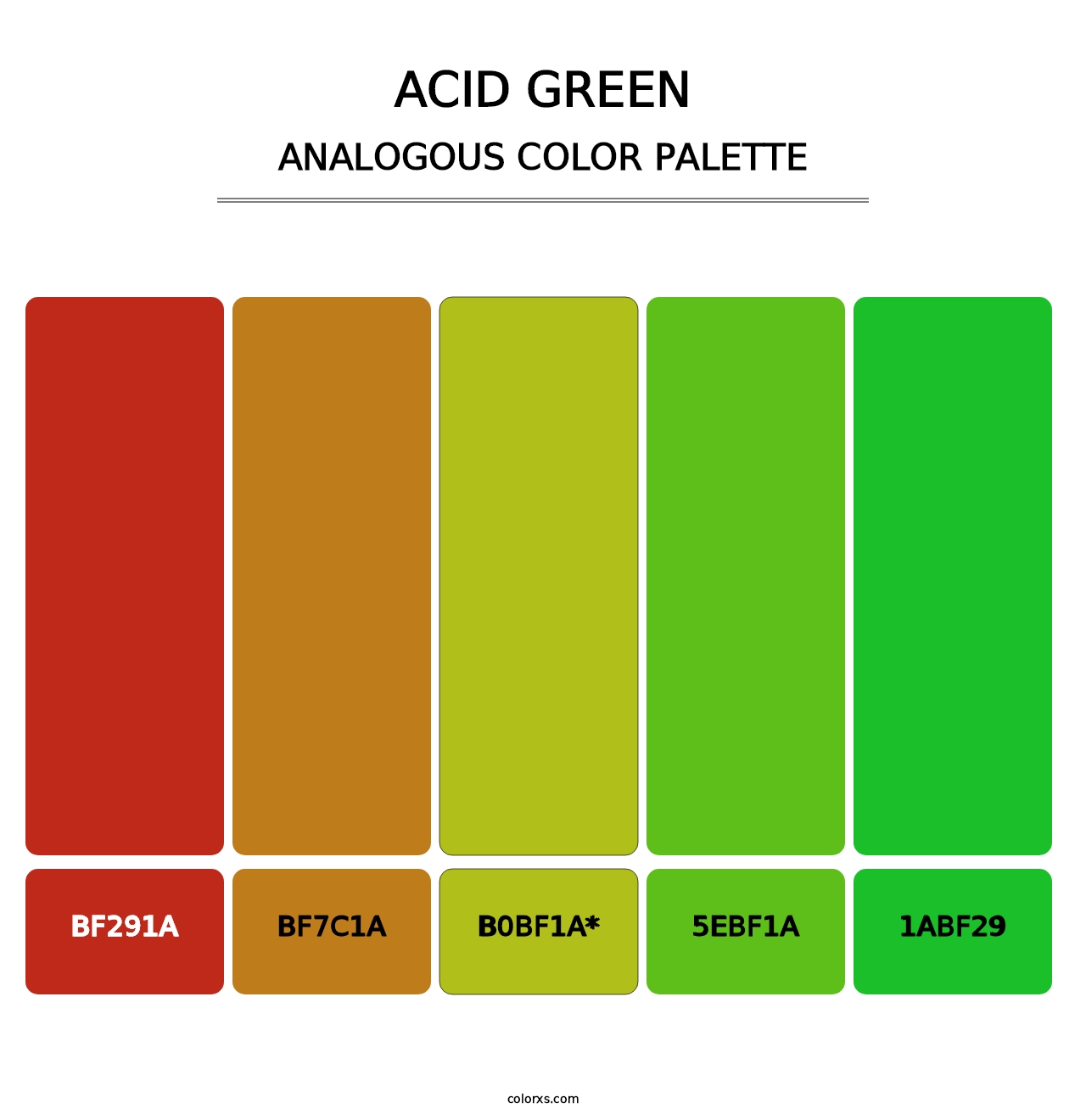 Acid Green - Analogous Color Palette