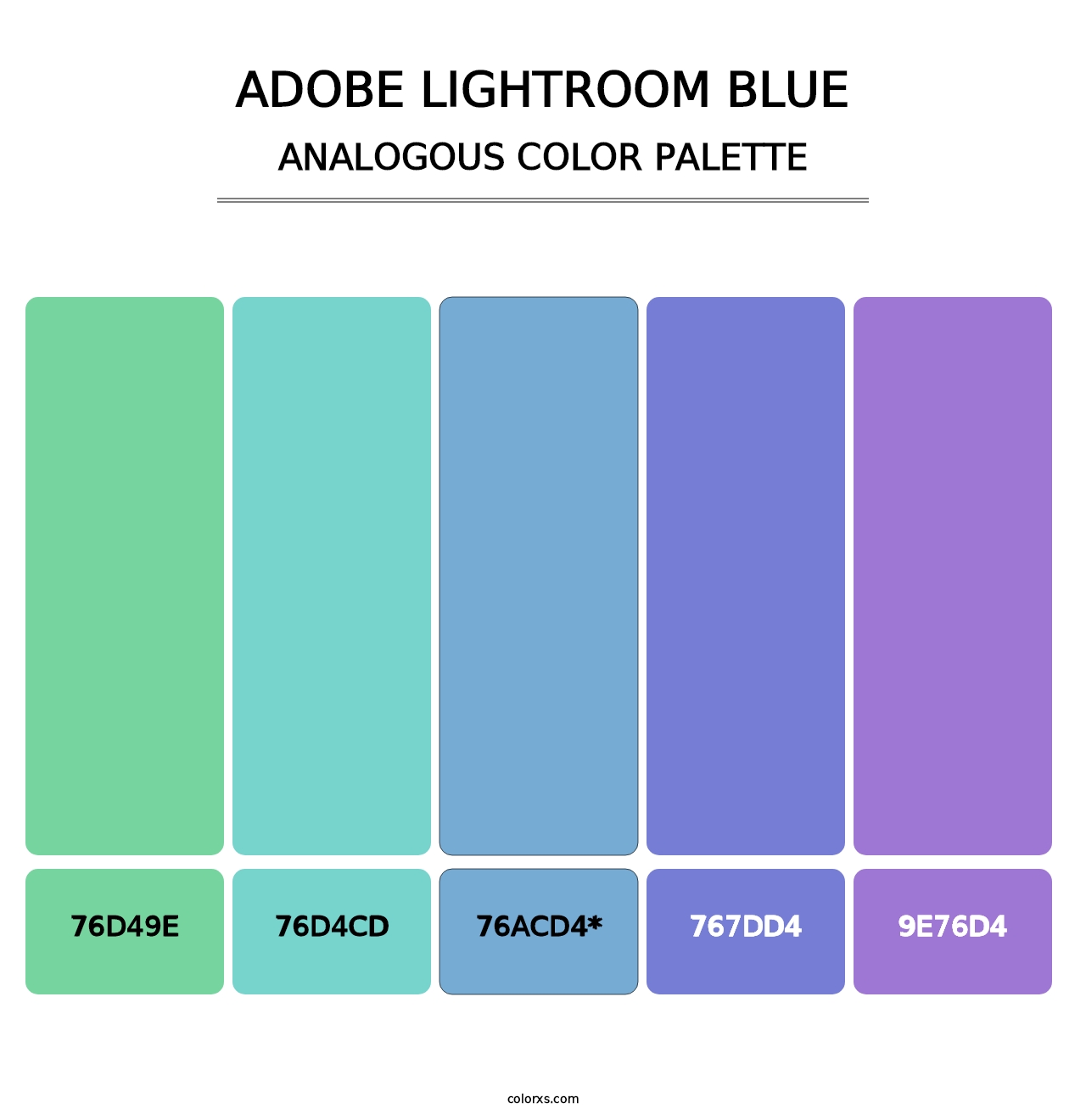 Adobe Lightroom Blue - Analogous Color Palette