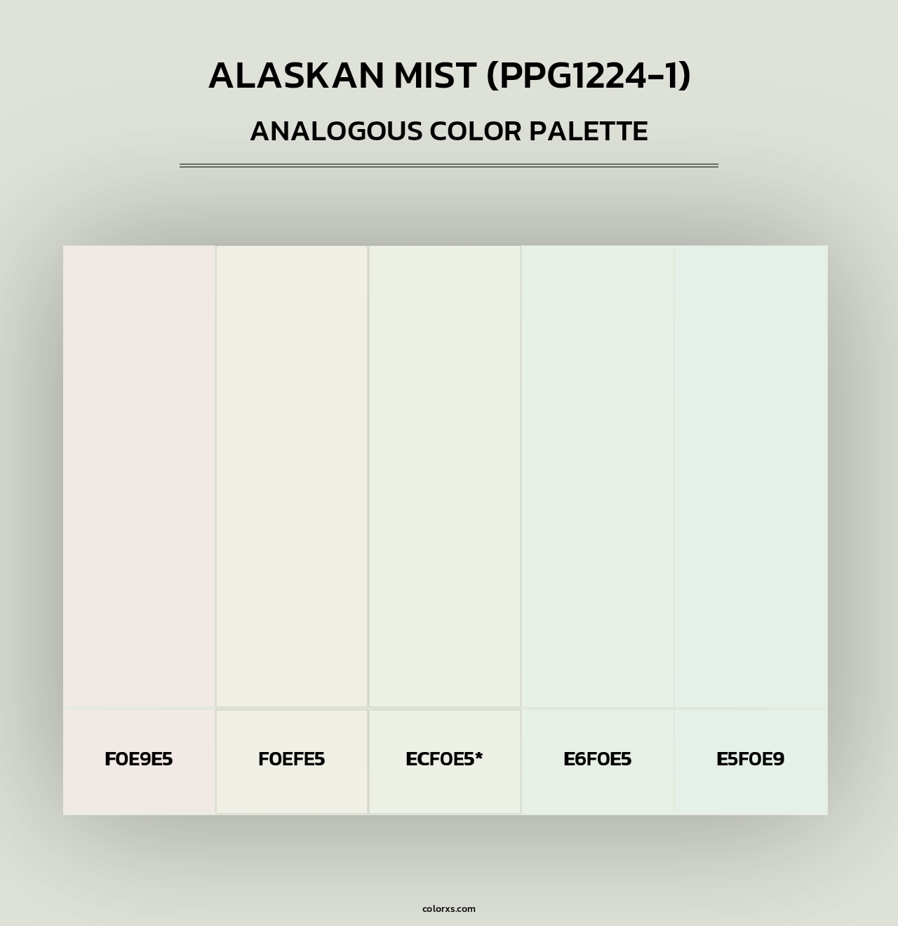 Alaskan Mist (PPG1224-1) - Analogous Color Palette