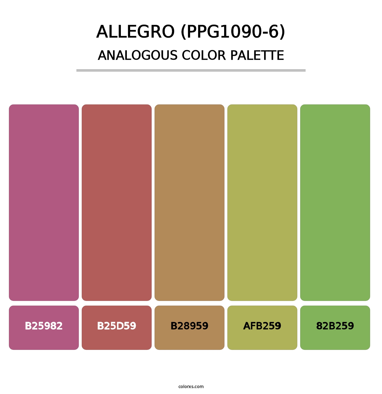 Allegro (PPG1090-6) - Analogous Color Palette