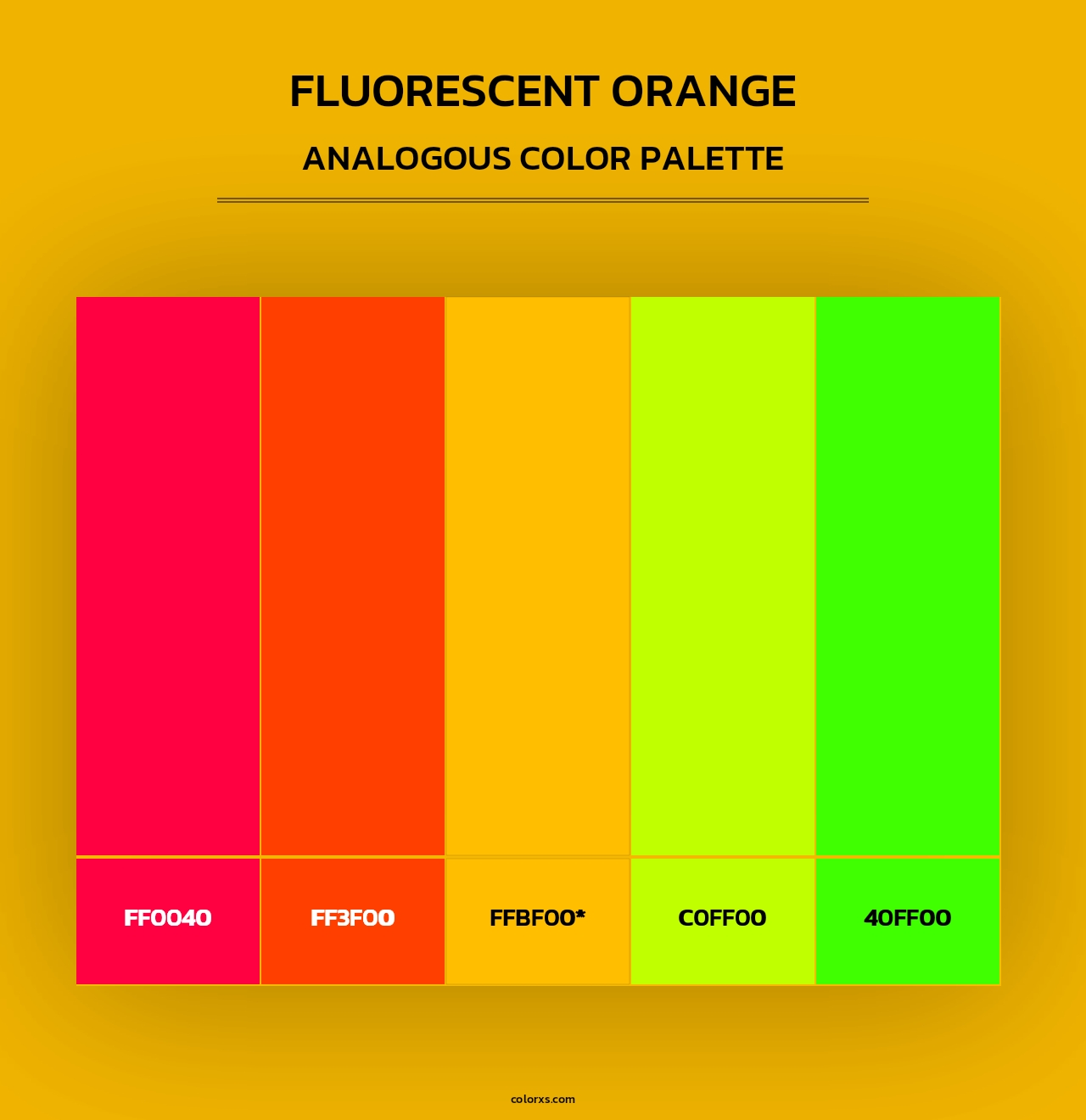 Fluorescent Orange - Analogous Color Palette