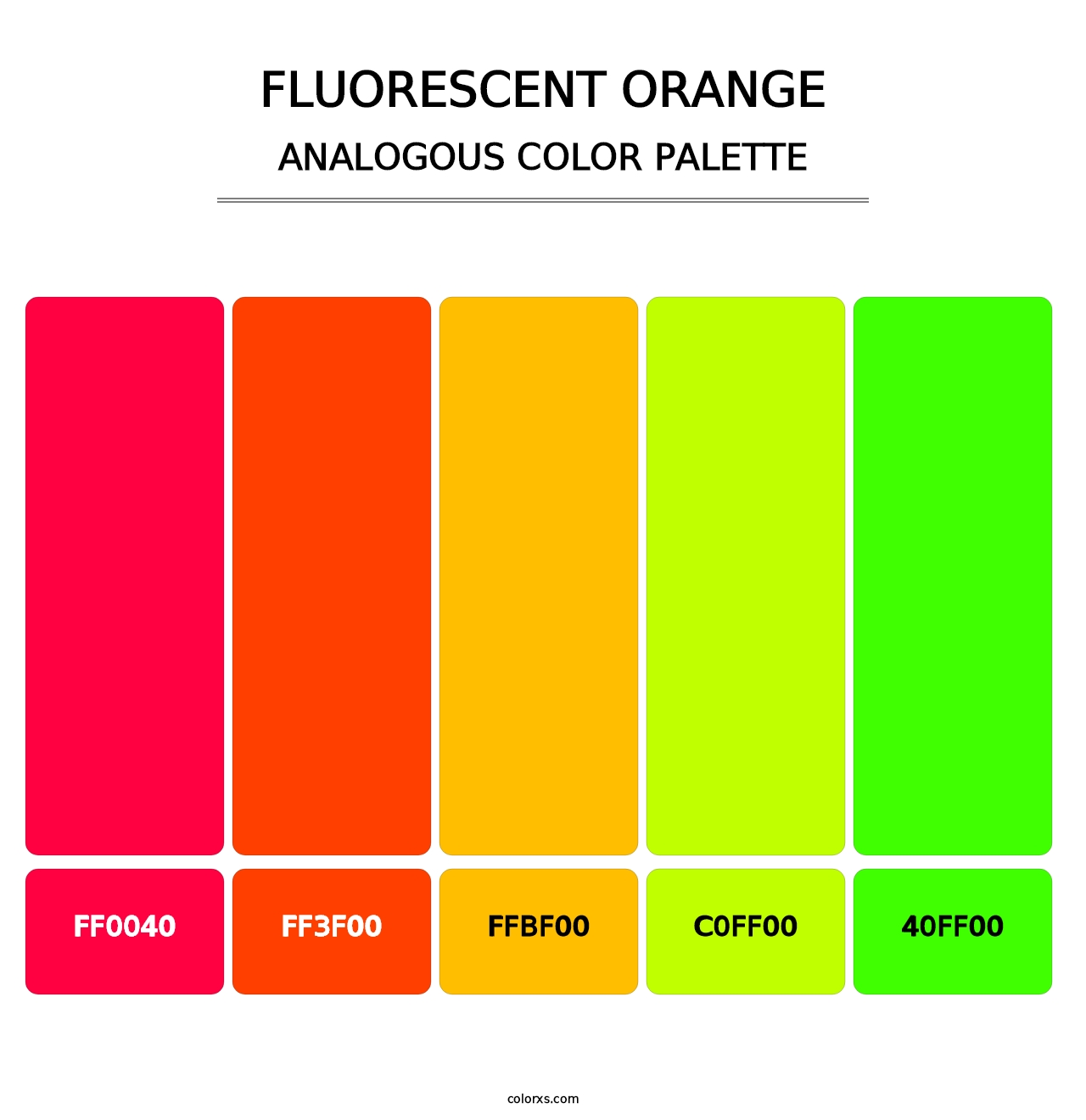 Fluorescent Orange - Analogous Color Palette