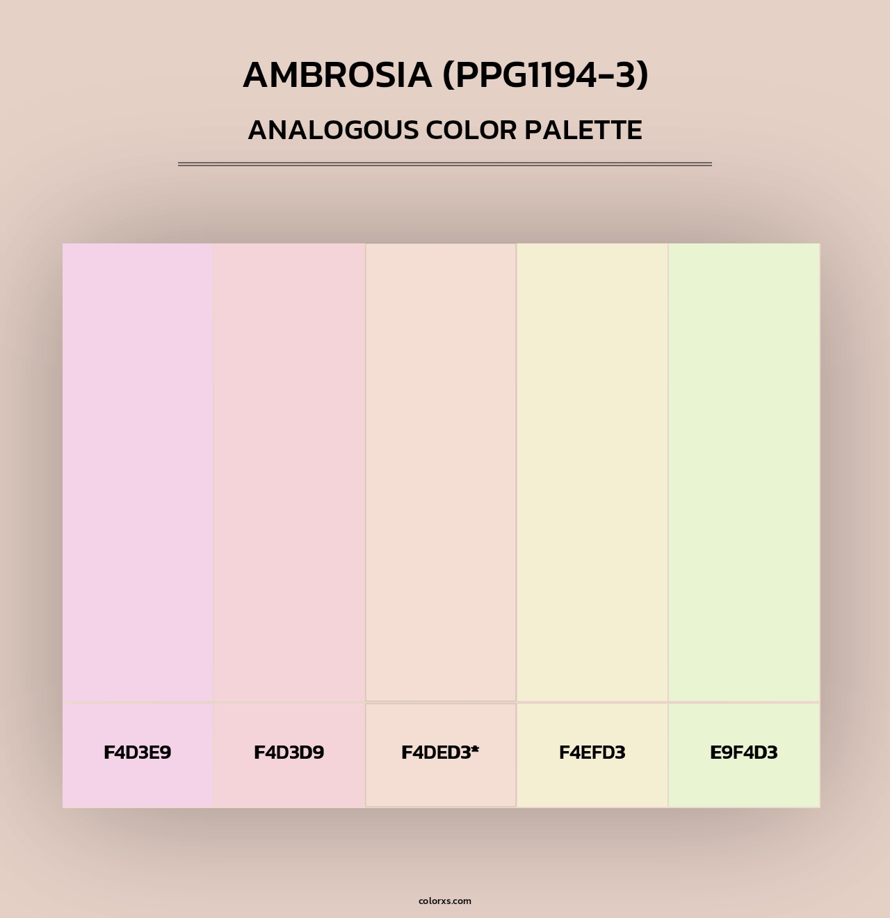Ambrosia (PPG1194-3) - Analogous Color Palette