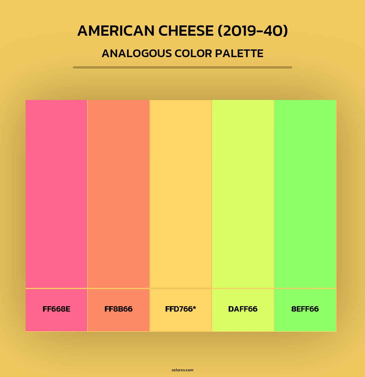 American Cheese (2019-40) - Analogous Color Palette