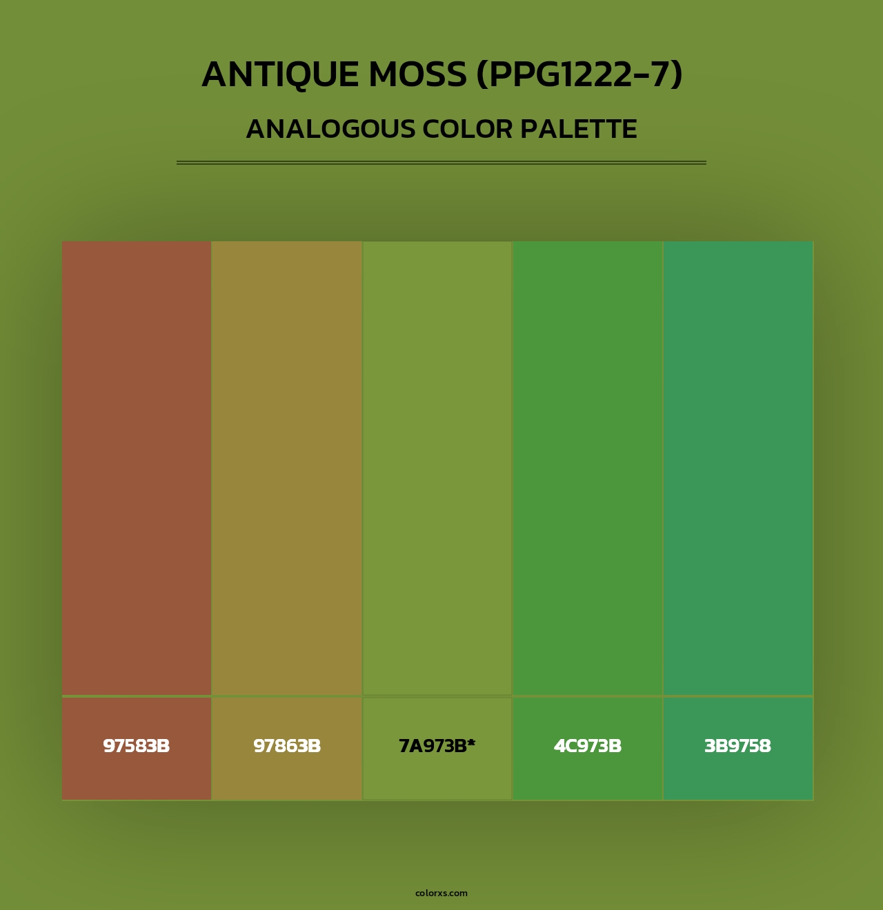 Antique Moss (PPG1222-7) - Analogous Color Palette