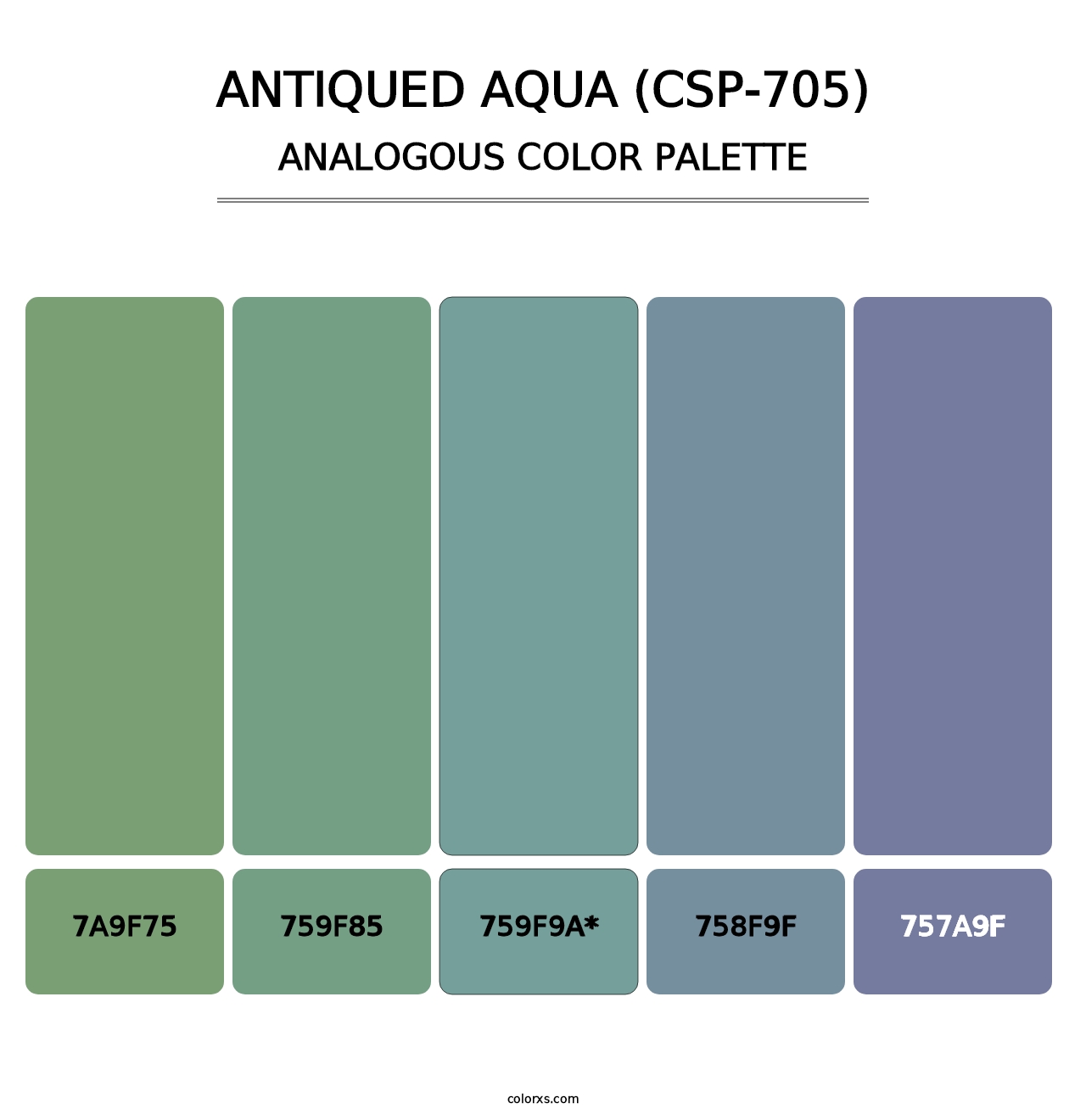 Antiqued Aqua (CSP-705) - Analogous Color Palette