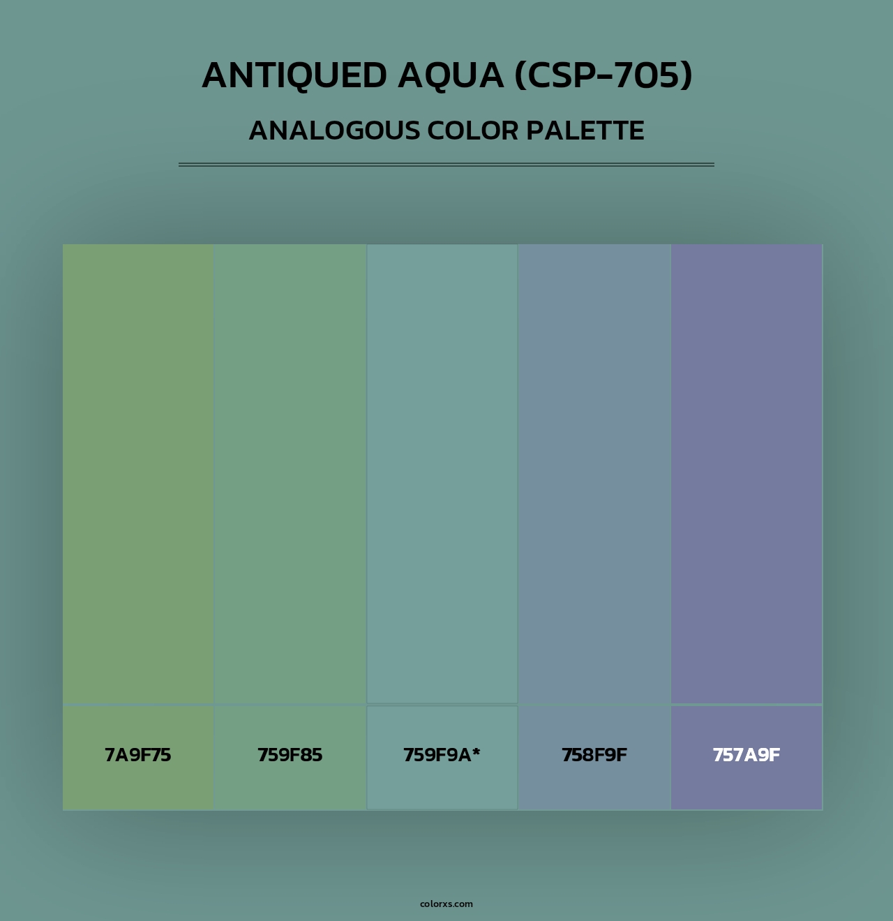 Antiqued Aqua (CSP-705) - Analogous Color Palette