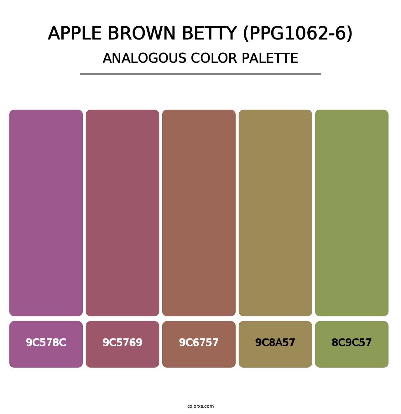 Apple Brown Betty (PPG1062-6) - Analogous Color Palette