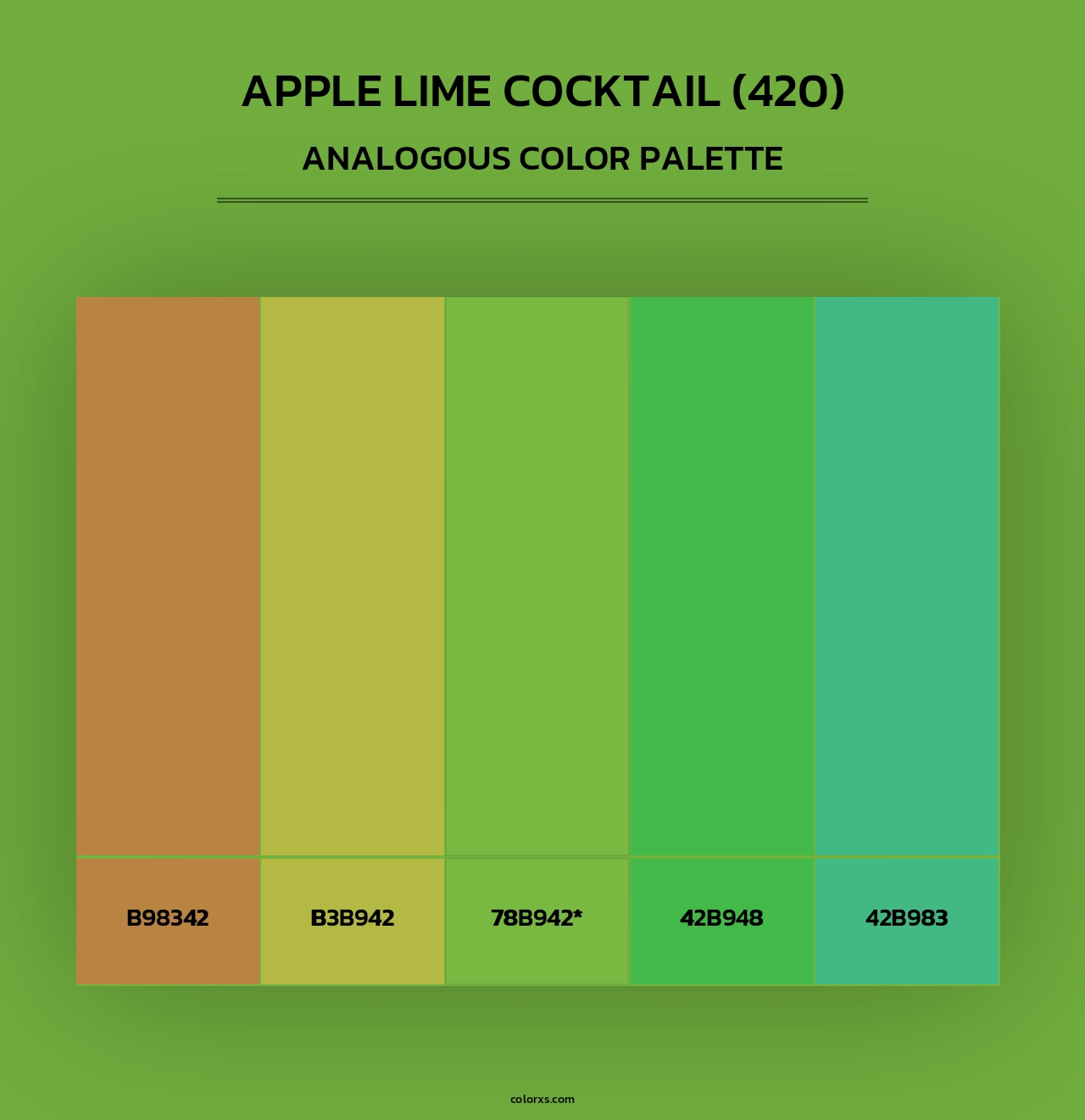 Apple Lime Cocktail (420) - Analogous Color Palette
